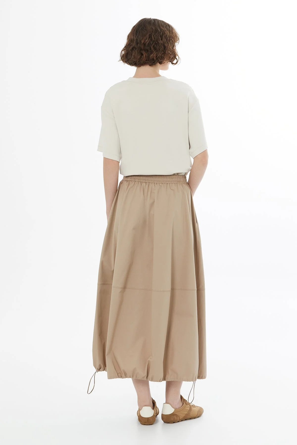 Beıge Balloon Silhouette Pocket Skirt - Image 5