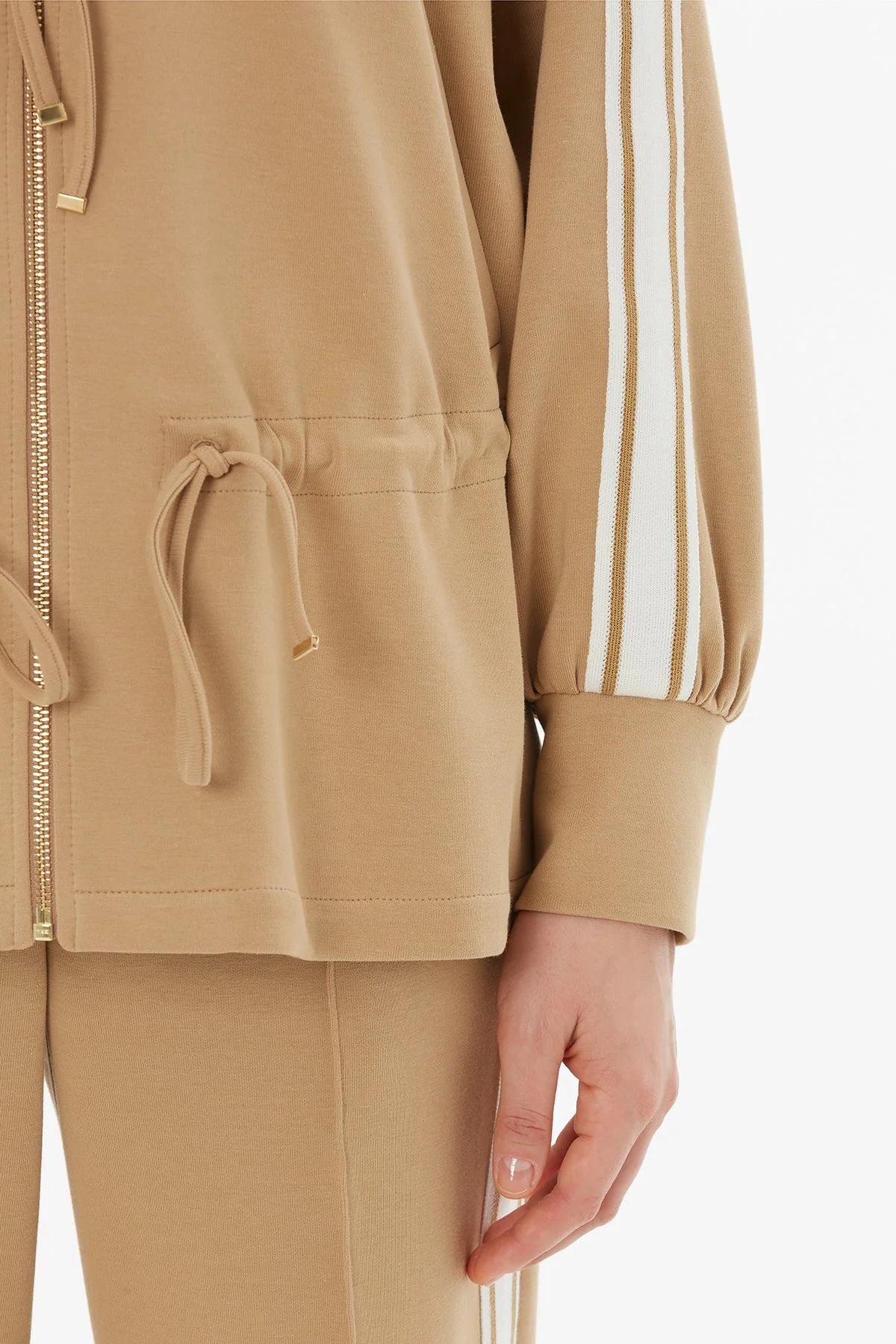 Beige Hooded Tracksuit Set - Image 5