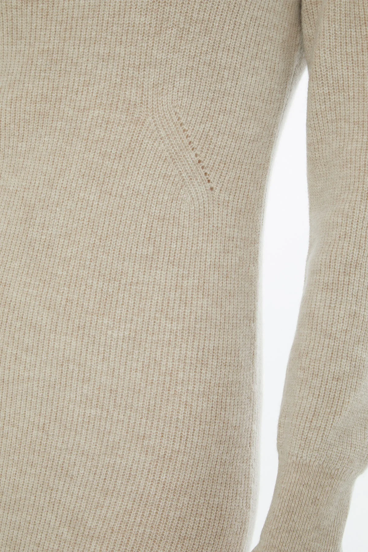 Beige Long-Sleeve Knit Midi Dress - Image 2