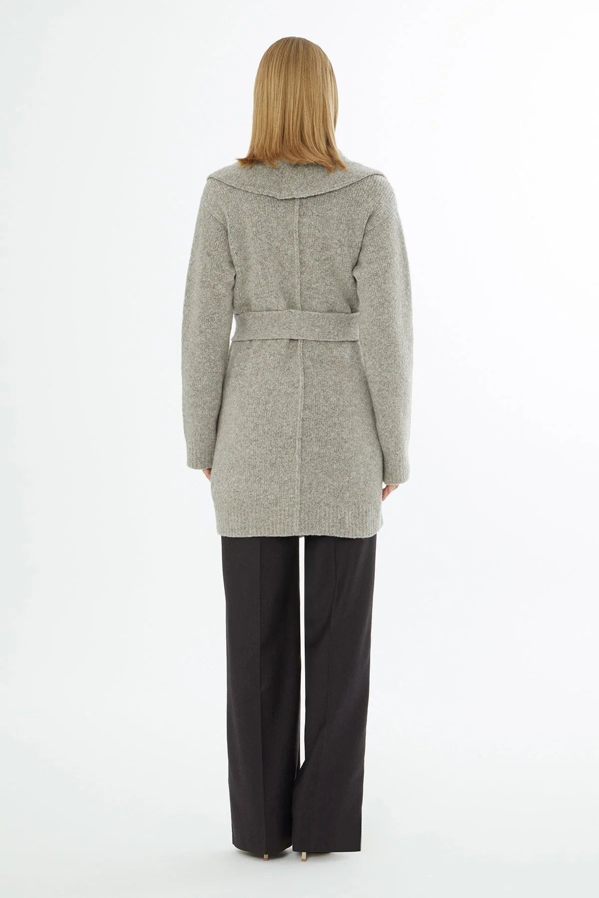 Beige Shawl-Collar Cardigan - Image 4