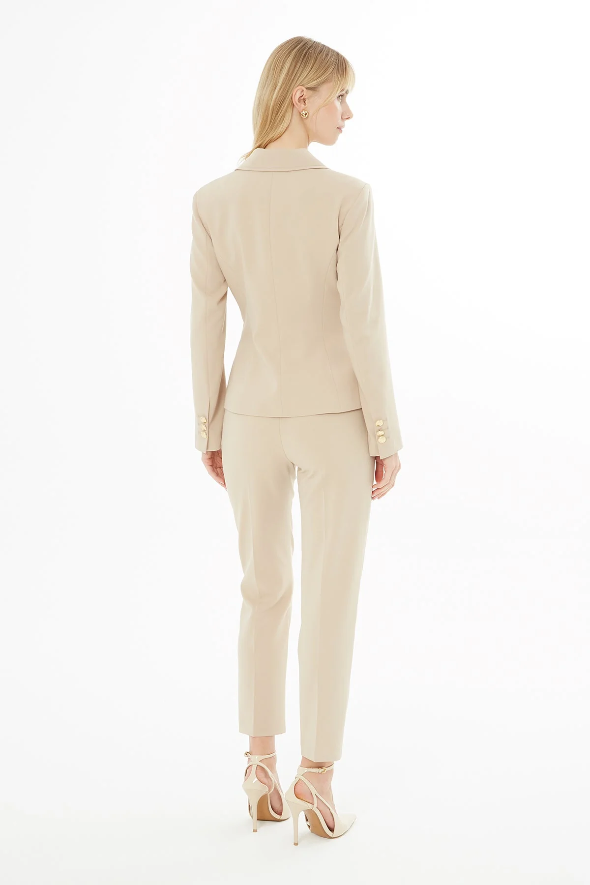 Beige Suit with Ankle-Length Trousers - Image 4