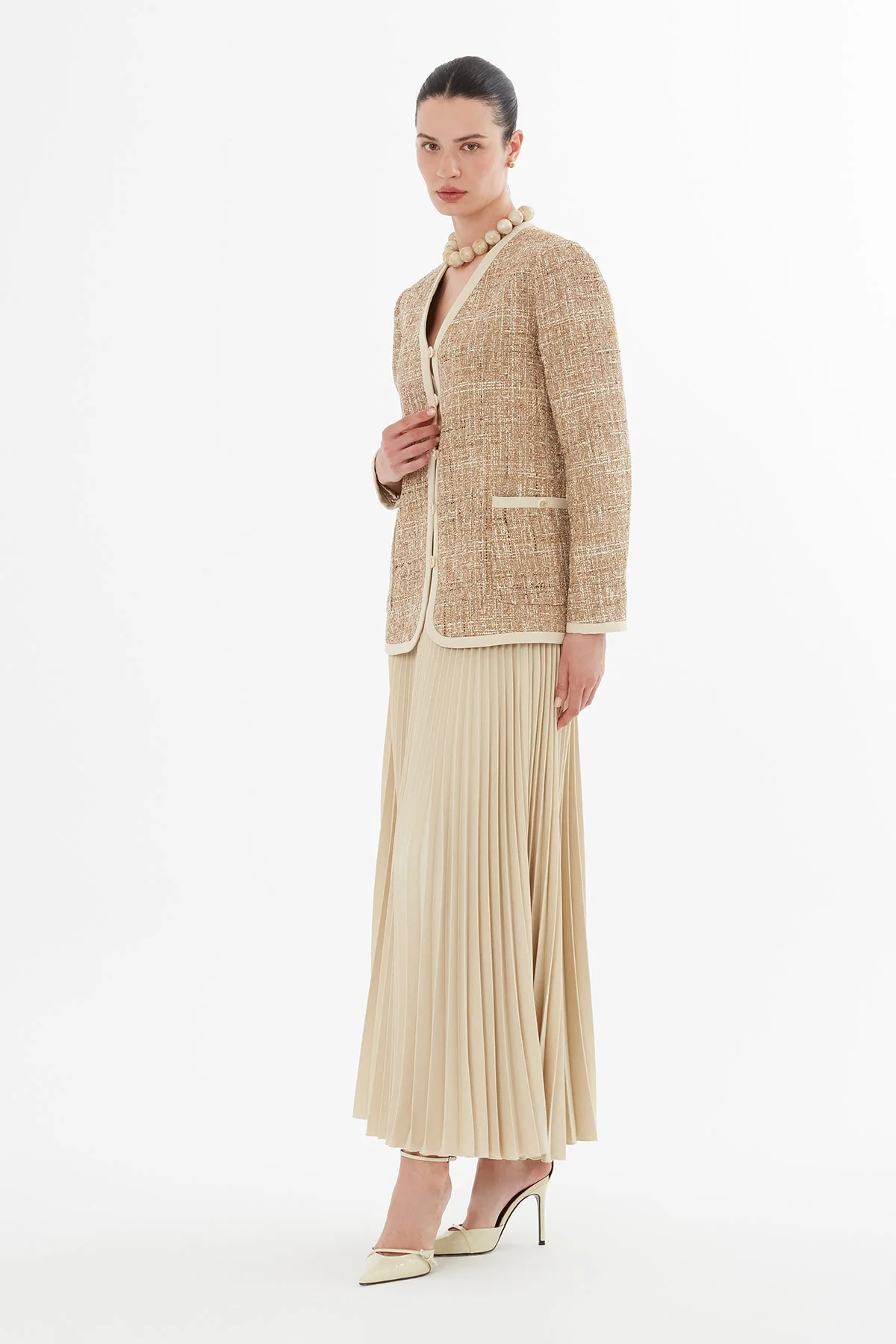 Beige Suit with Button-Down Jacket - Image 4