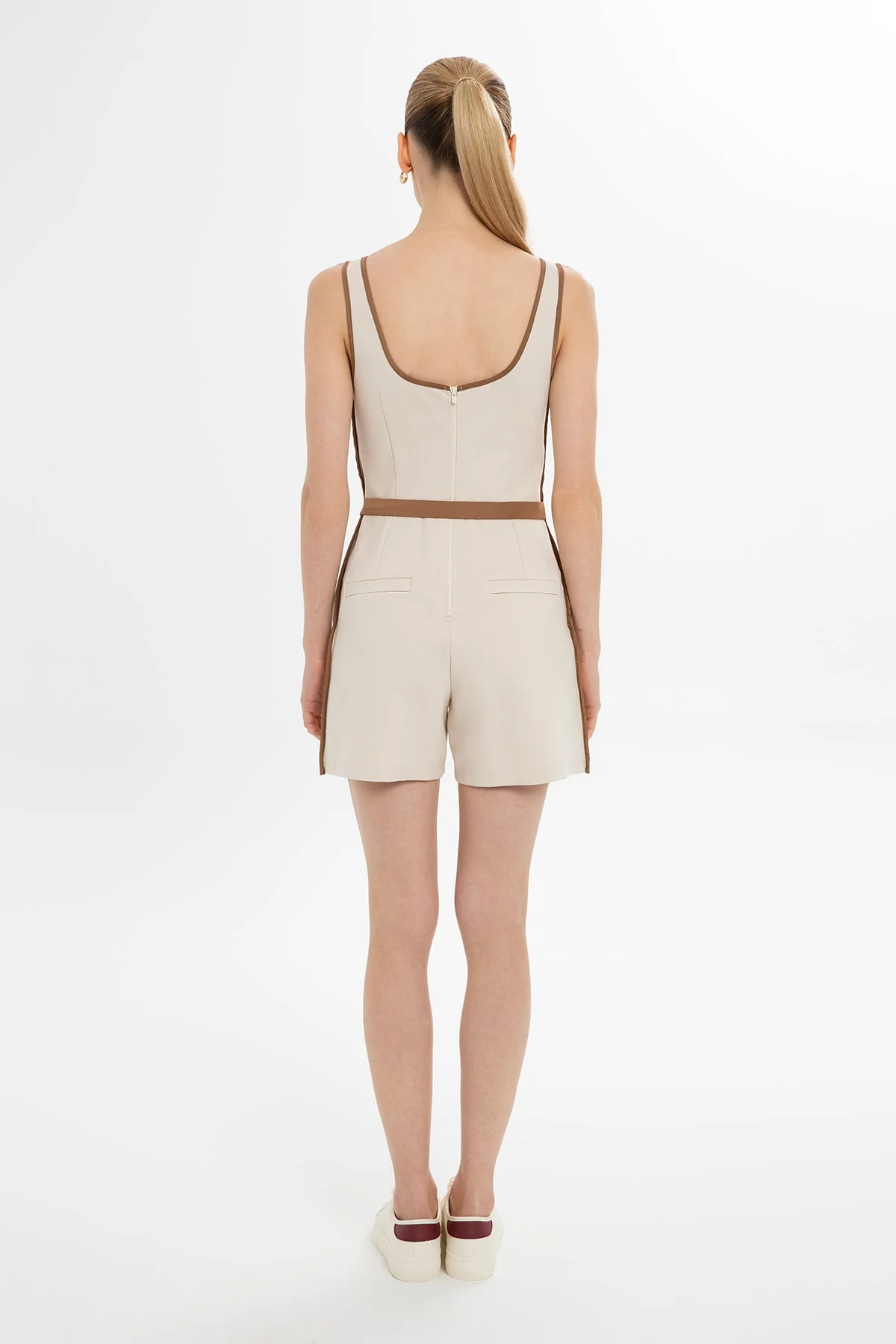 Beige Thick-Strap Jumpsuit - Image 4