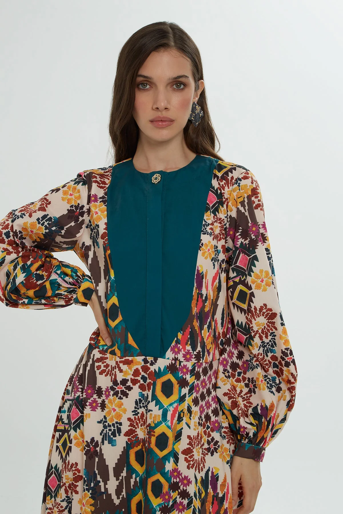 Printed Maxi Dress with Belt Detail - Image 2