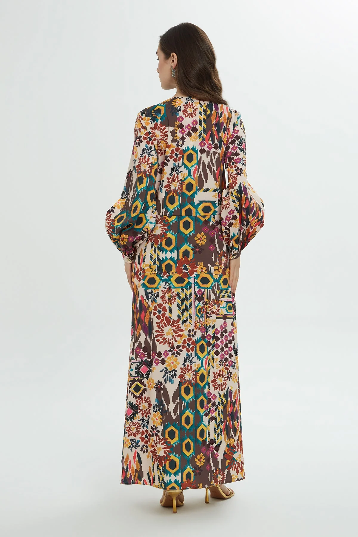 Printed Maxi Dress with Belt Detail - Image 4