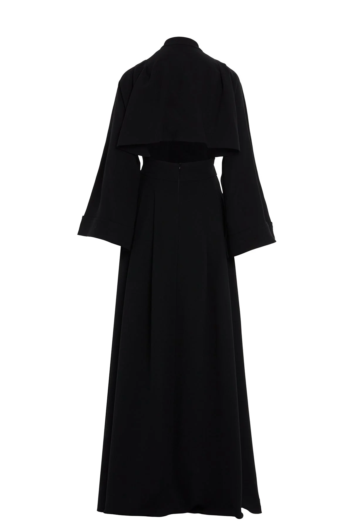 Black Belted Long-Sleeve Maxi Dress - Image 3