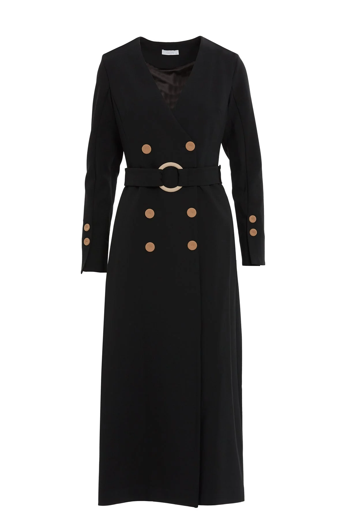 Black Belted Midi Dress