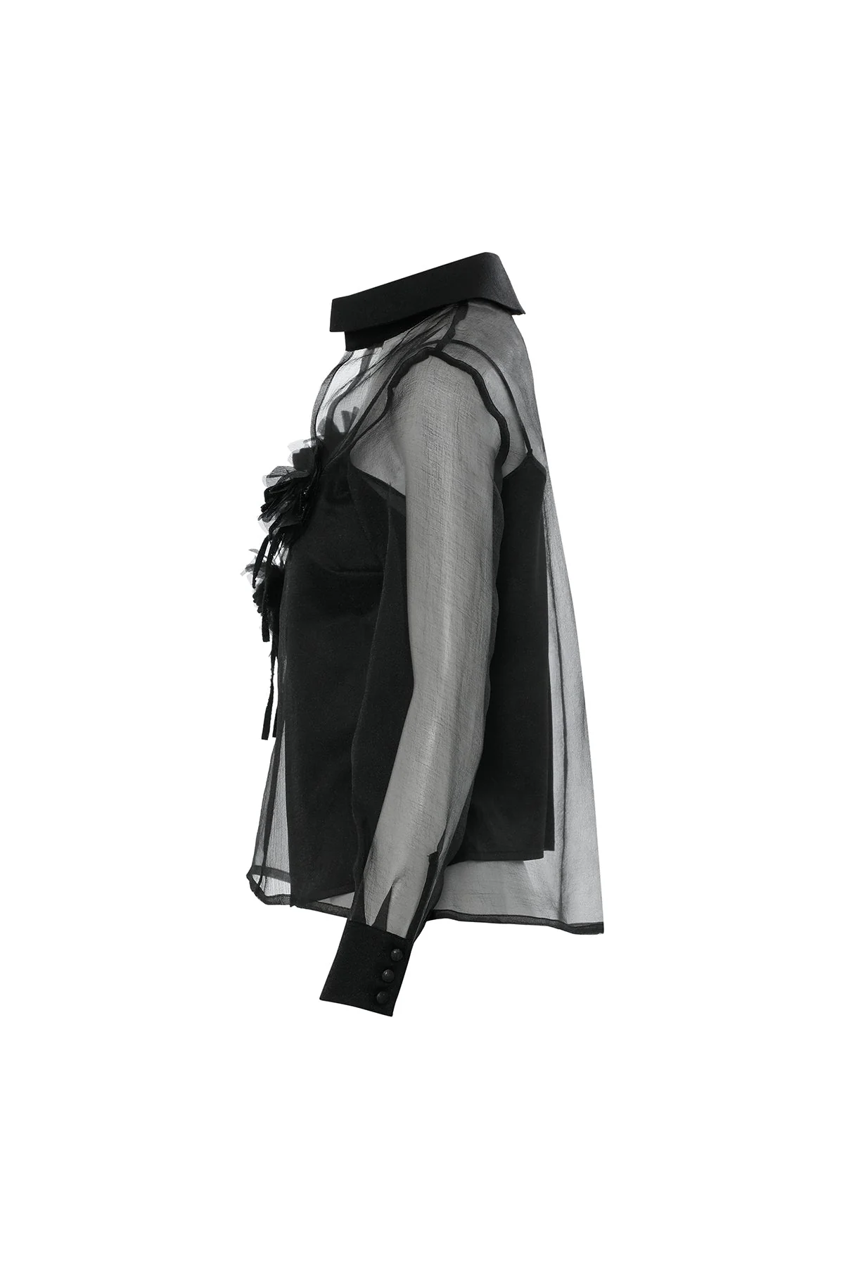 Black Chiffon Shirt - Image 2