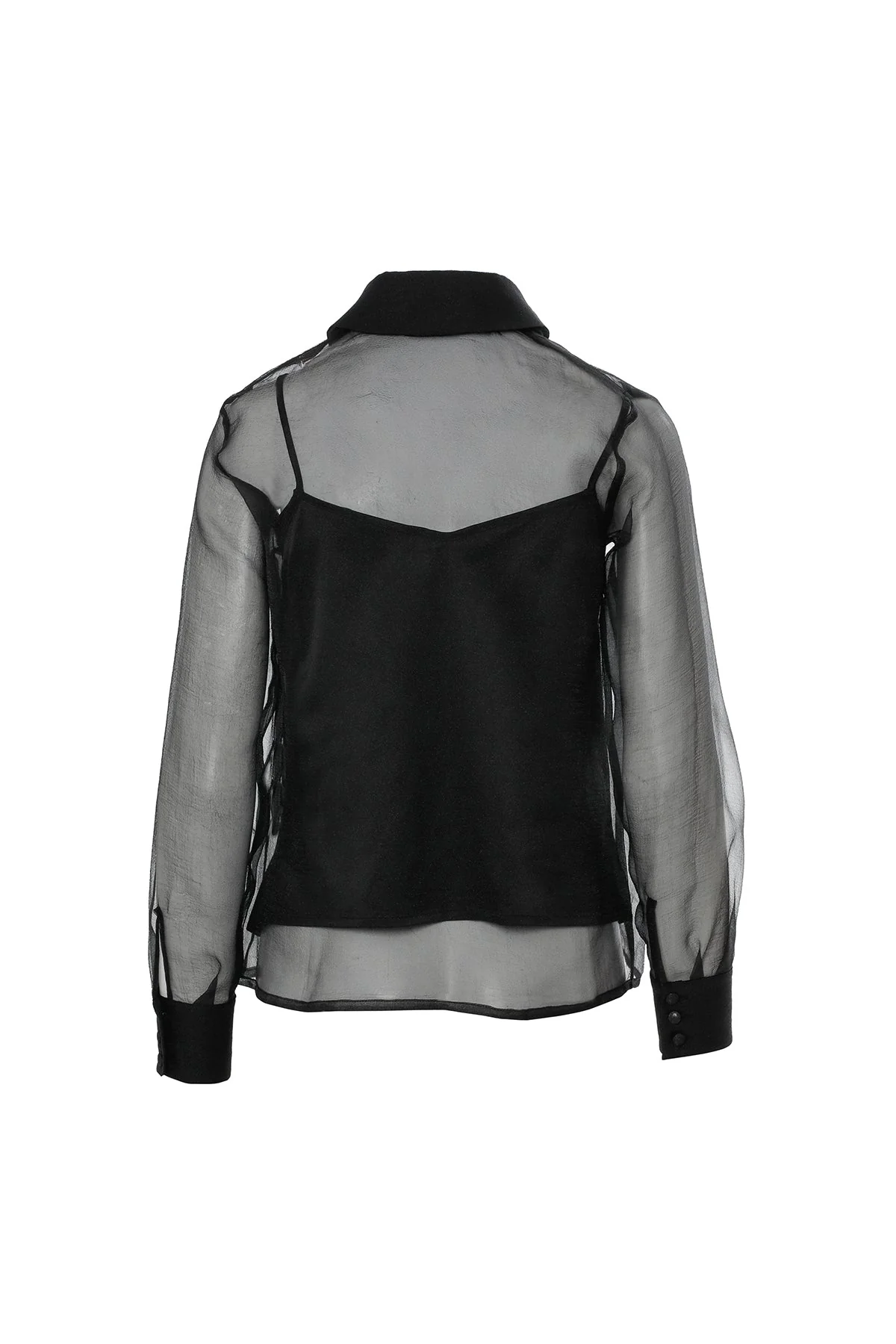 Black Chiffon Shirt - Image 3