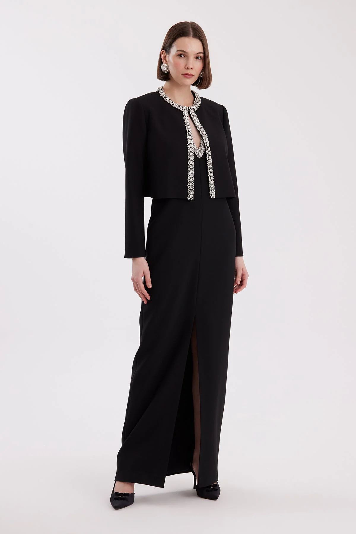 Black Embellished Hook Jacket