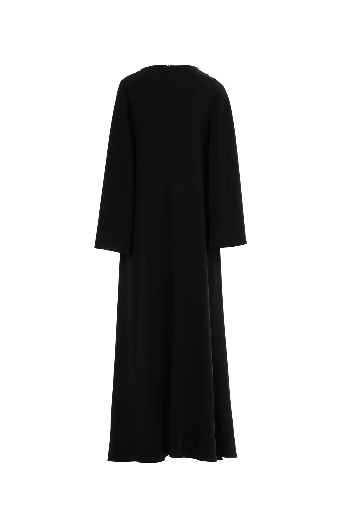 Black Embroidered Cut-Out Long Dress - Image 3