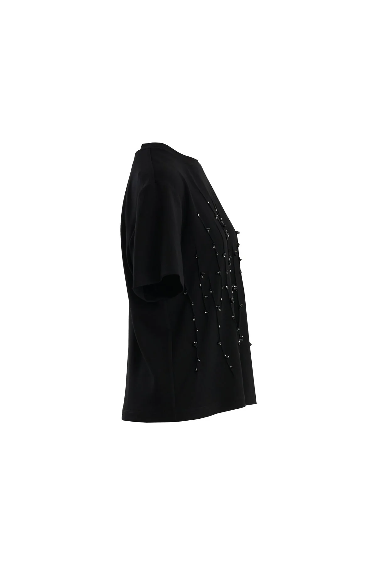 Black Embroidered Detail T-Shirt - Image 2