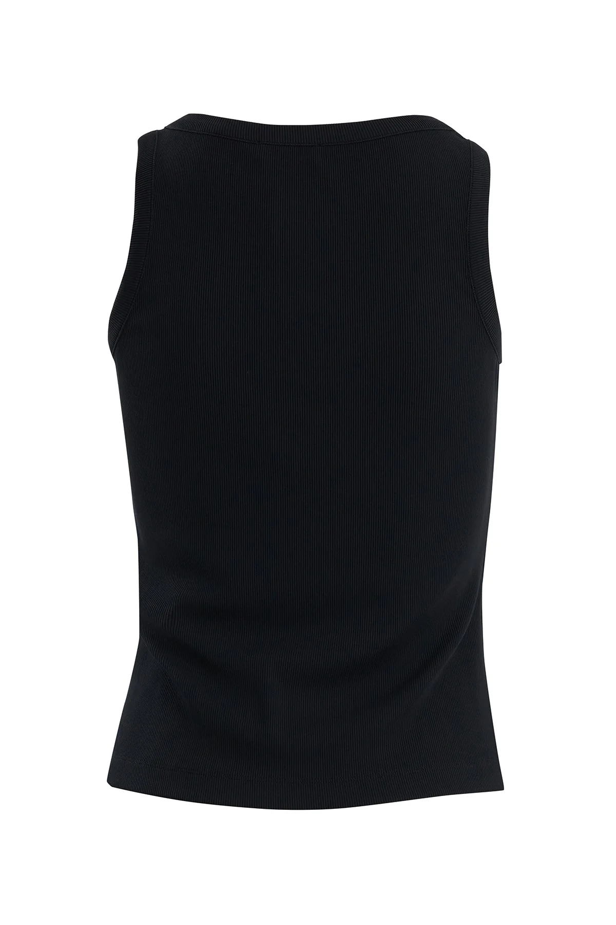 Black Embroidered Detail Tank Top - Image 3