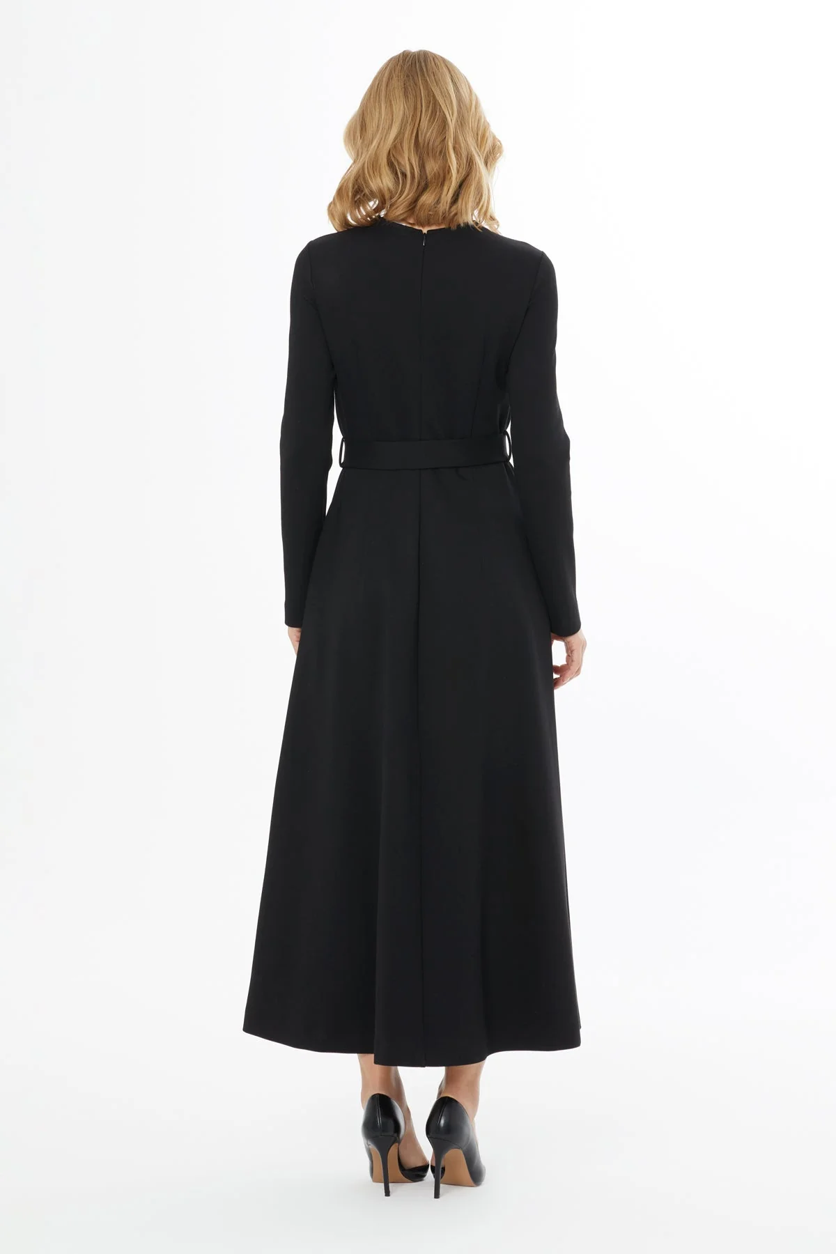 Black Embroidered Floral Maxi Dress - Image 4