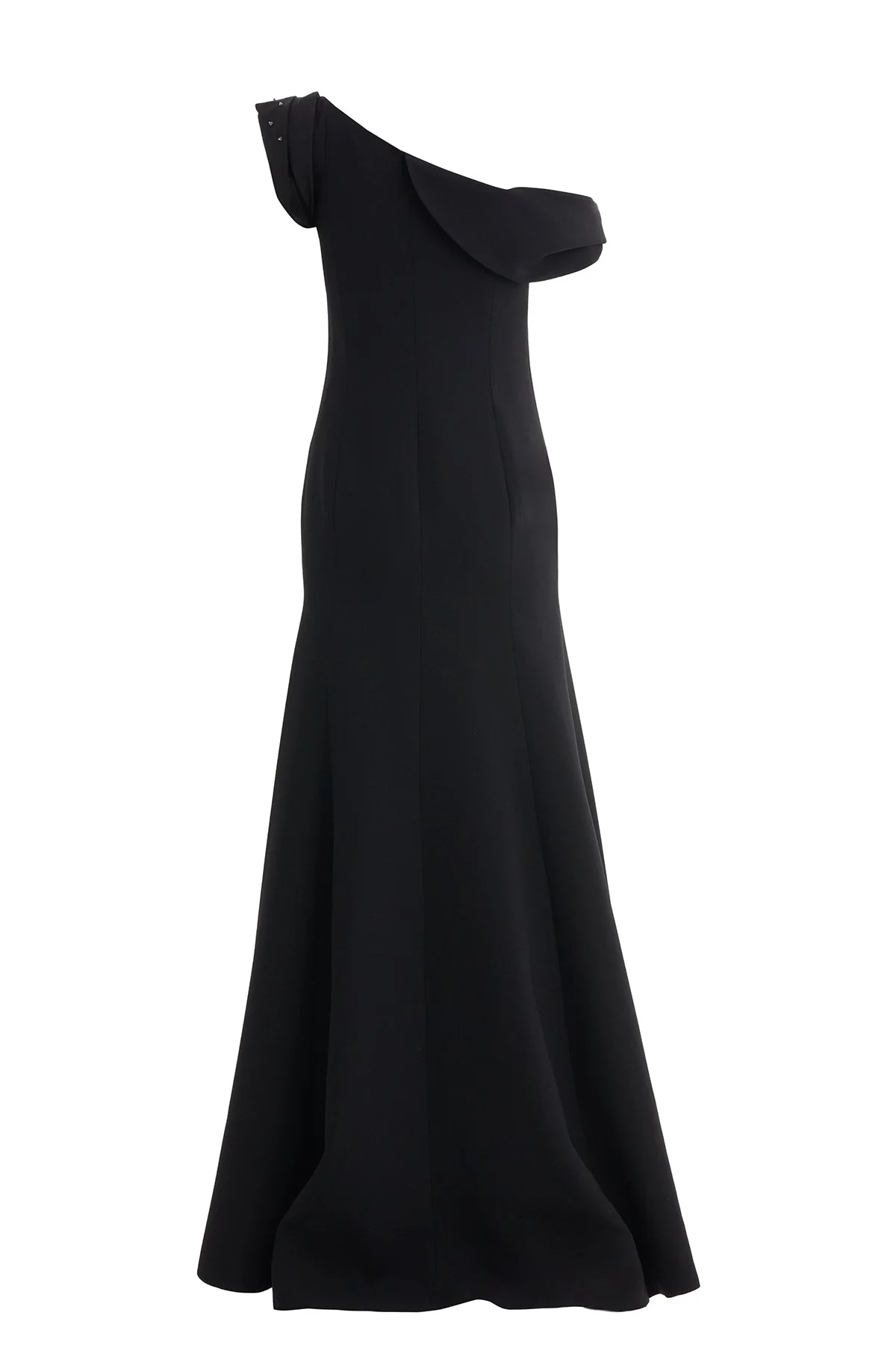 Black Embroidered Low-Neck Maxi Dress - Image 4