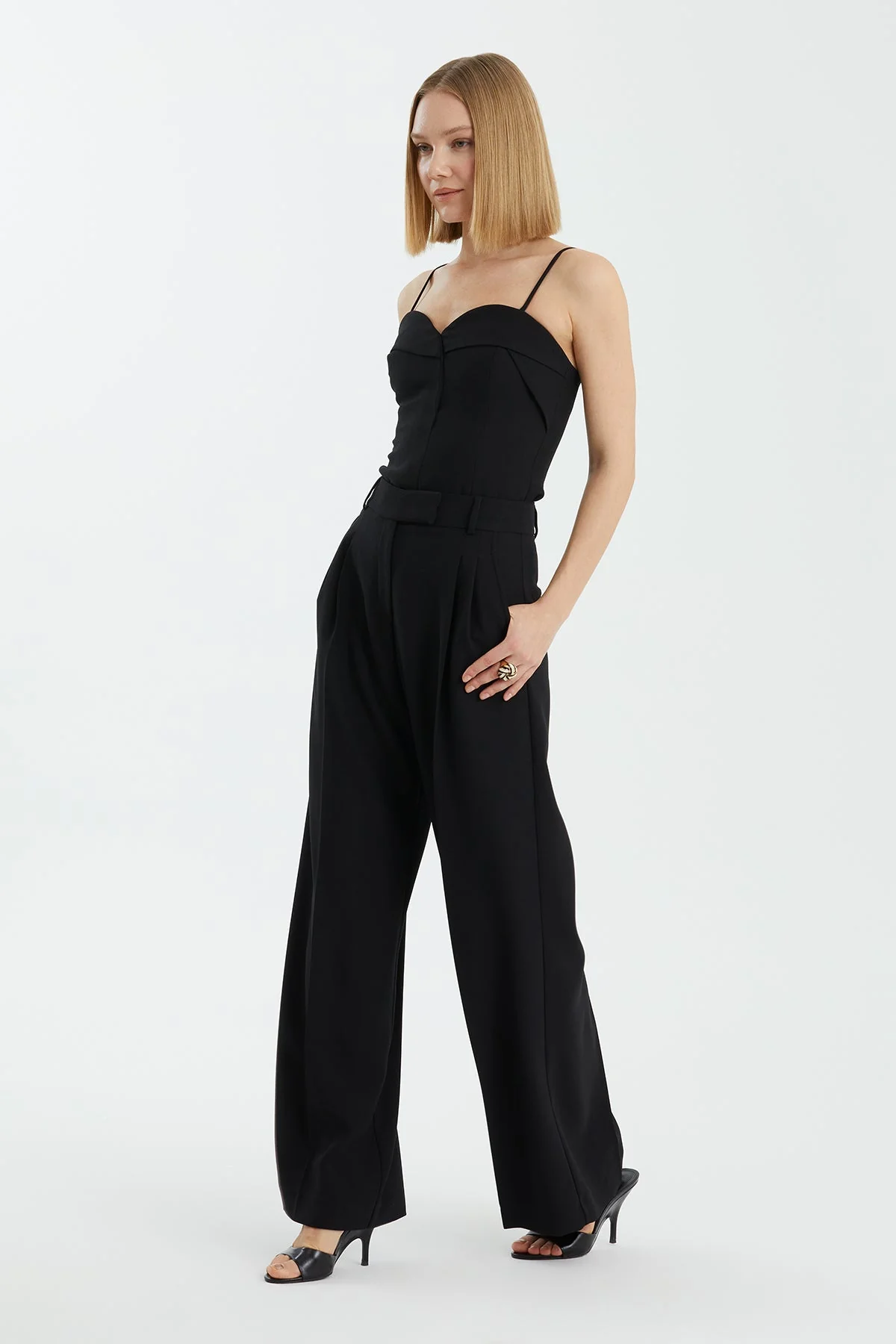 Black Hook-and-Bar Closure Pants - Image 3