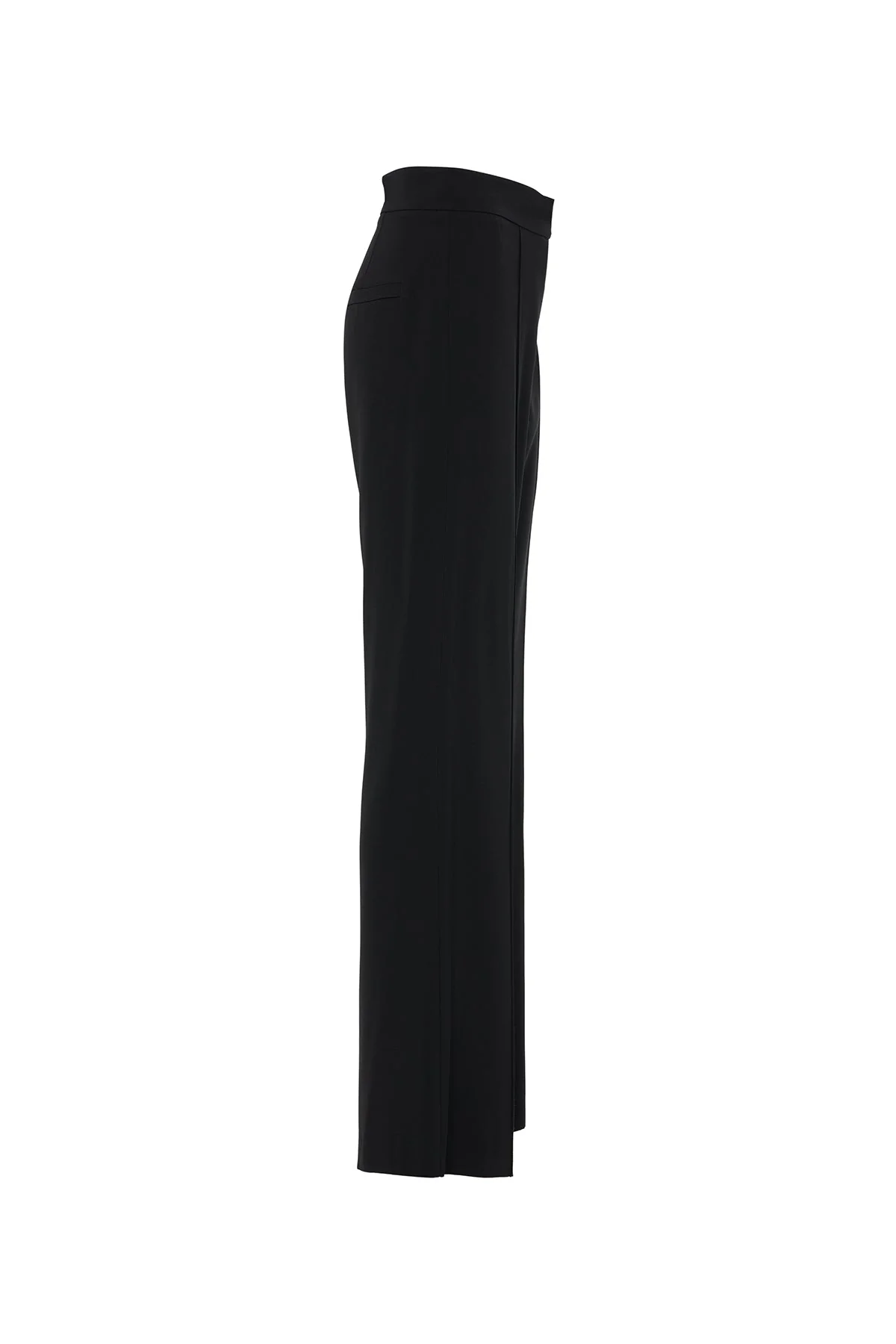 Black Hook-Fastening Palazzo Trousers - Image 2