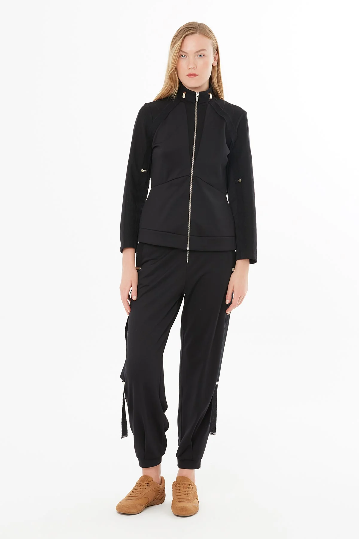 Black Jacket with Accessory Details - Image 3