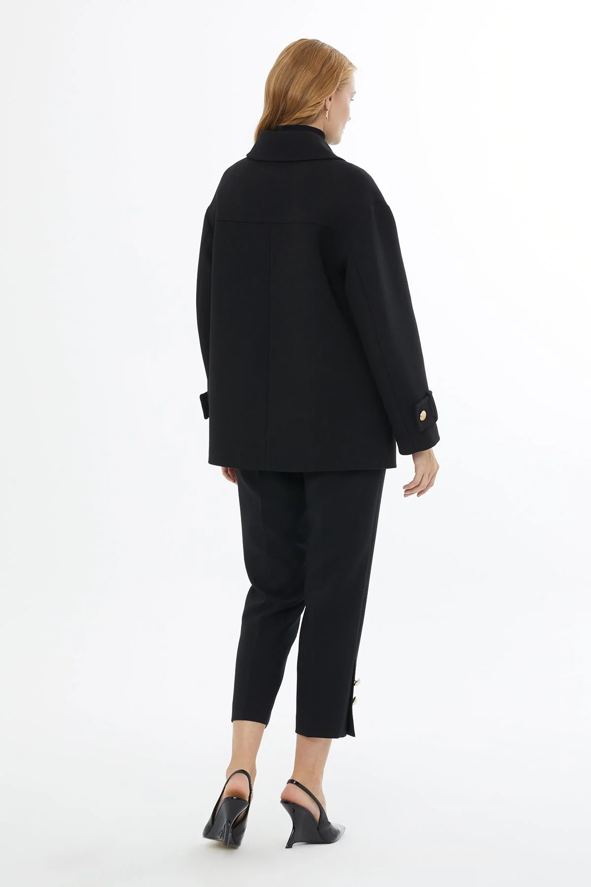 Black Jacket with Button Closure - Image 4