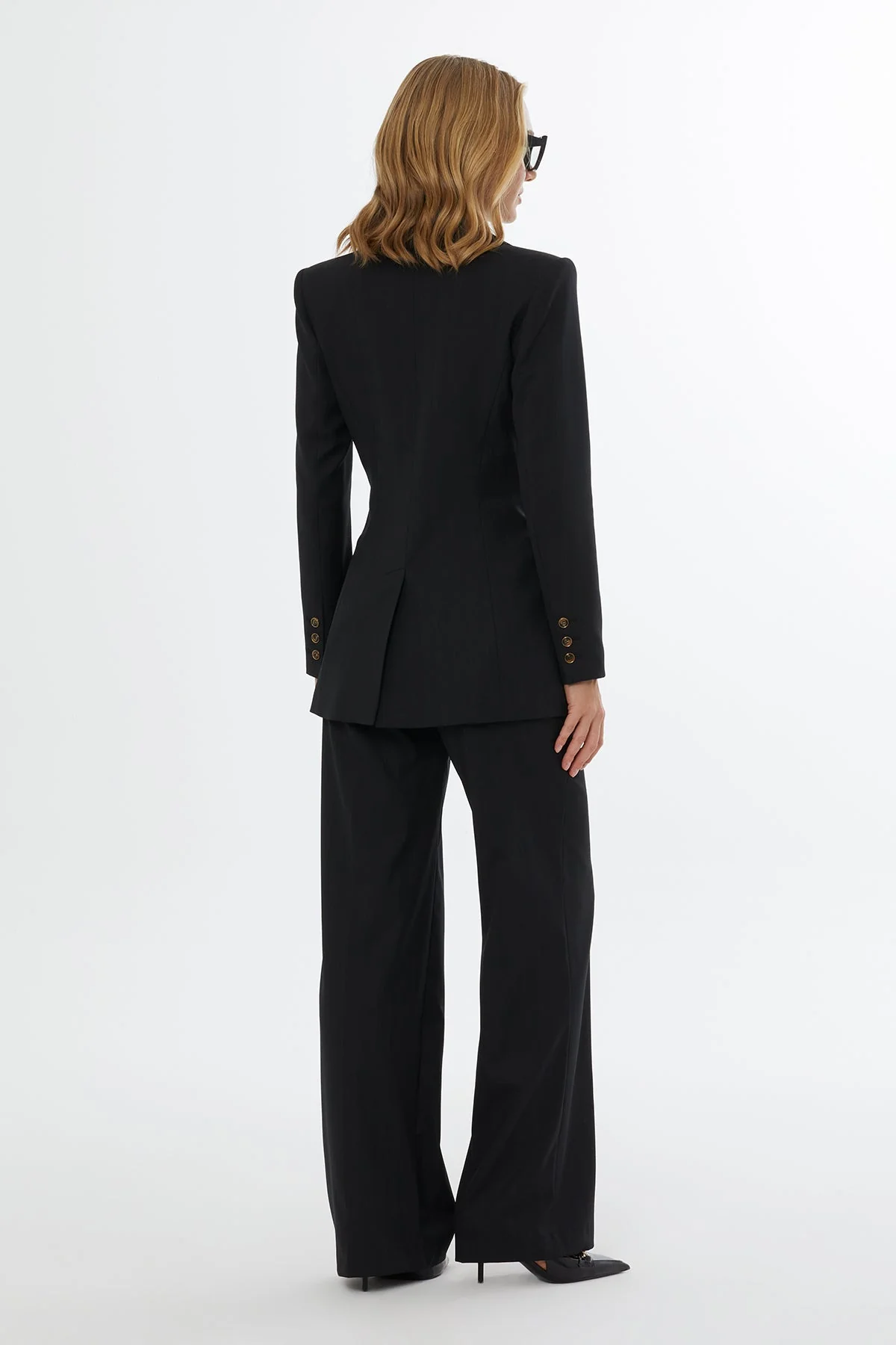 Black Jacket with Double Button Closure - Image 3