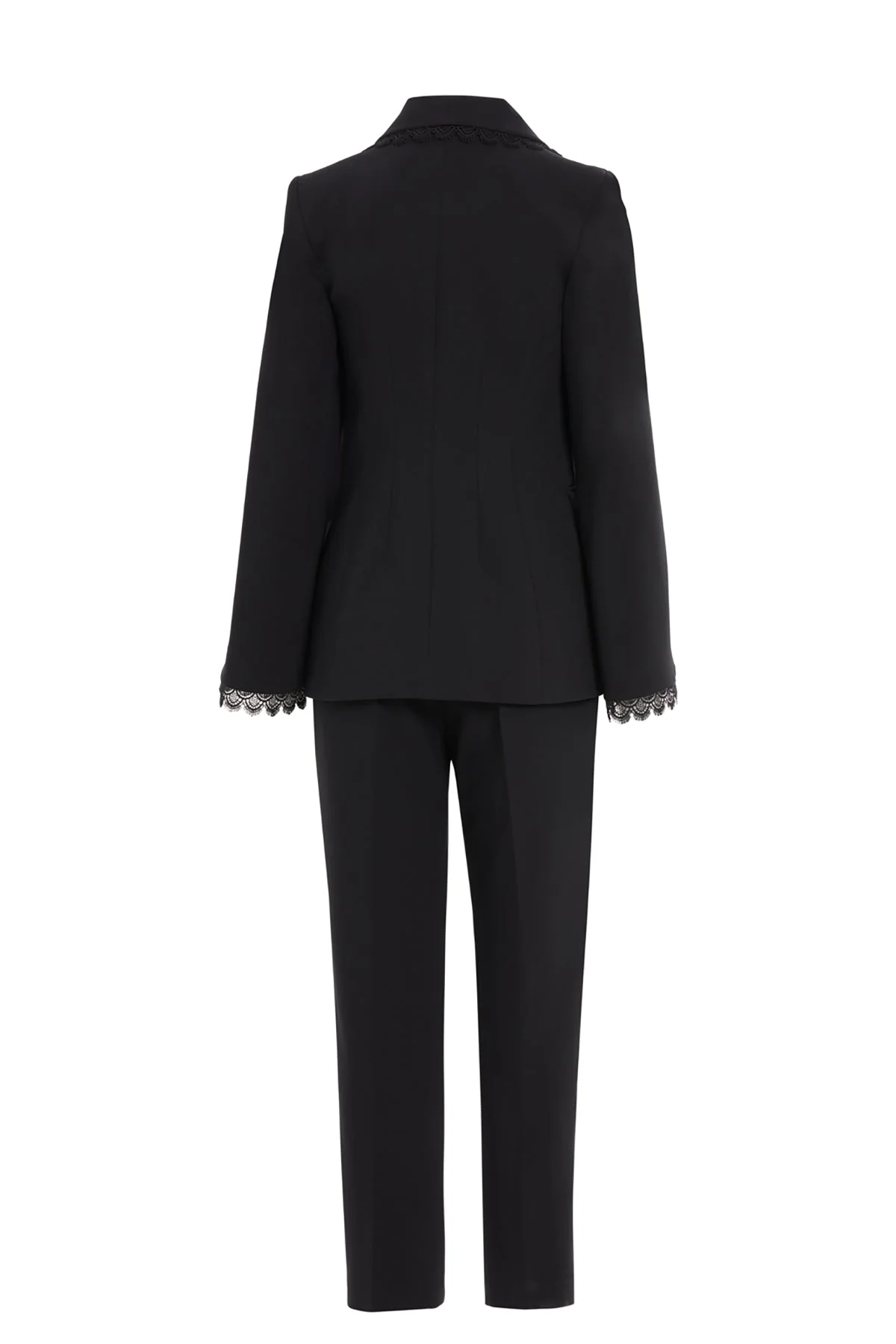 Black Lace Sleeve Jacket Pants Set - Image 2