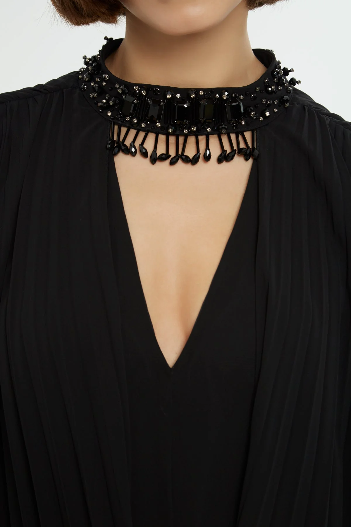 Black Maxi Dress with Cape Detail - Image 2