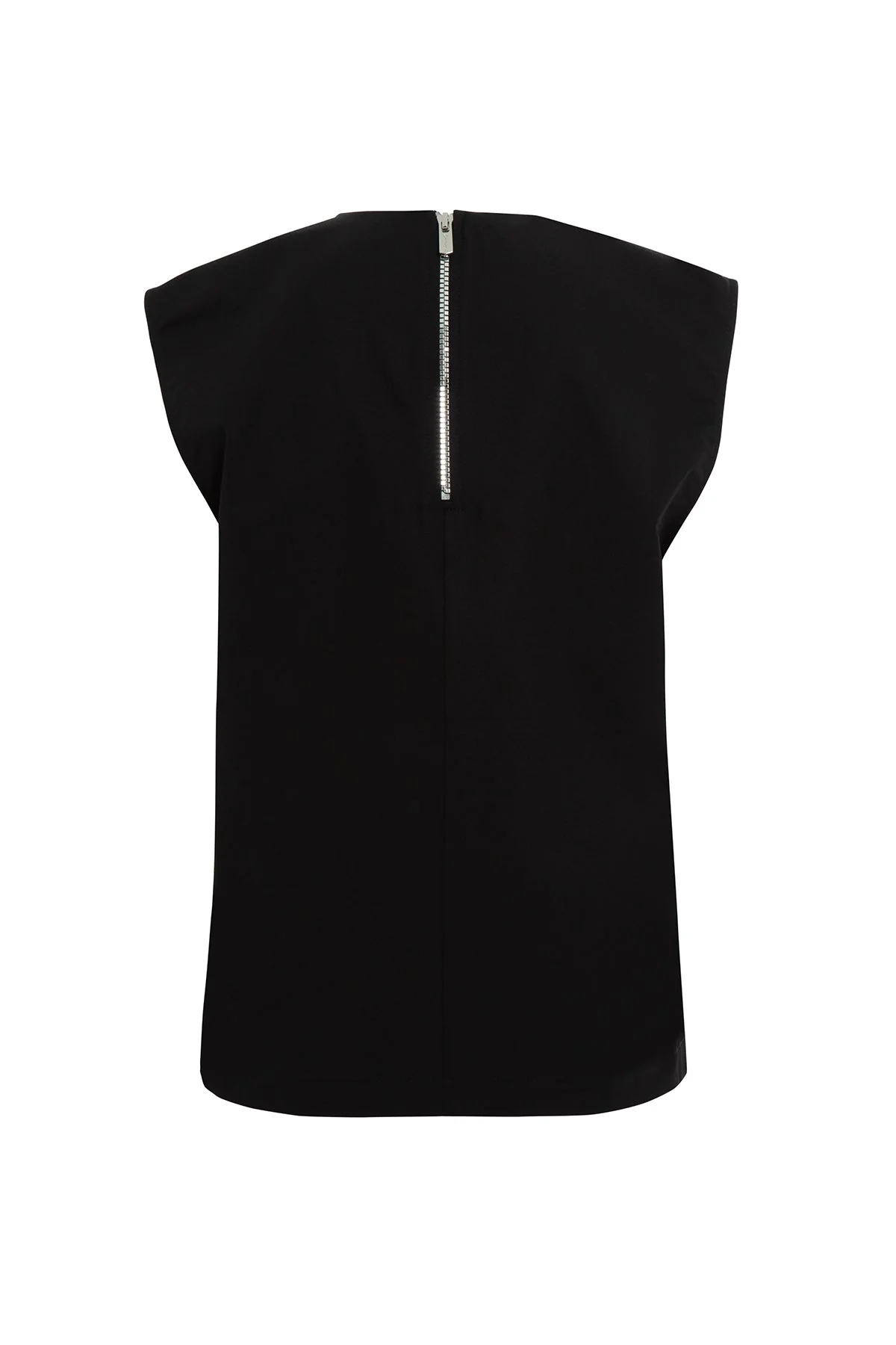 Black Pleated Panel Sleeveless Blouse - Image 3