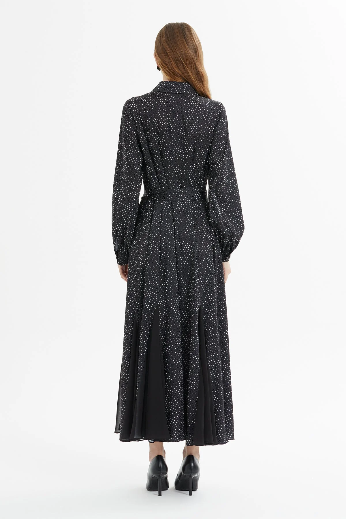 Black Polka-Dot Maxi Dress - Image 4