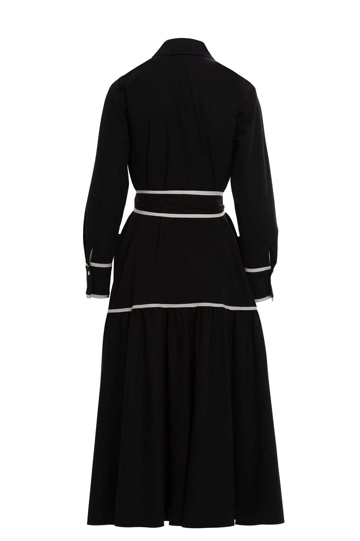 Black Sash-Detail Midi Dress - Image 3