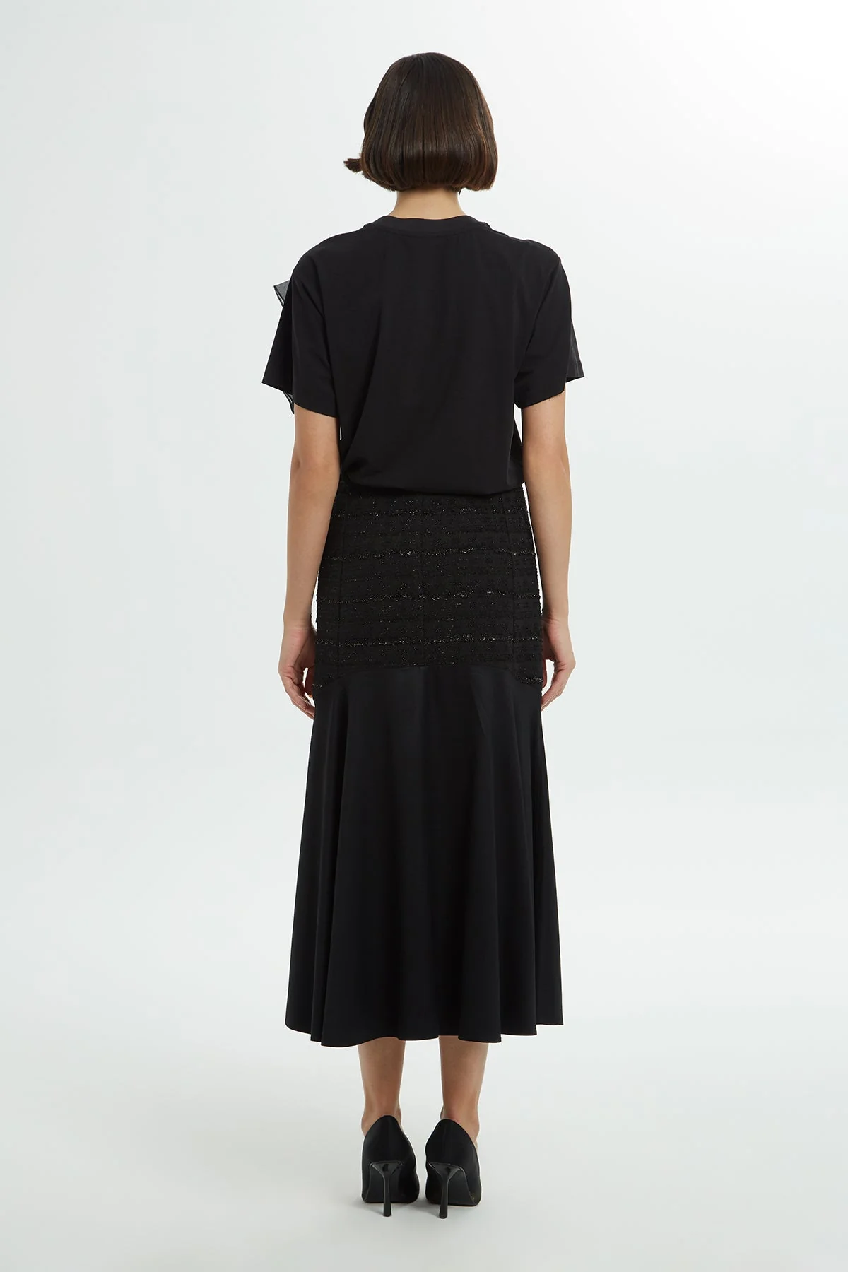 Black Sequin Midi Skirt - Image 4