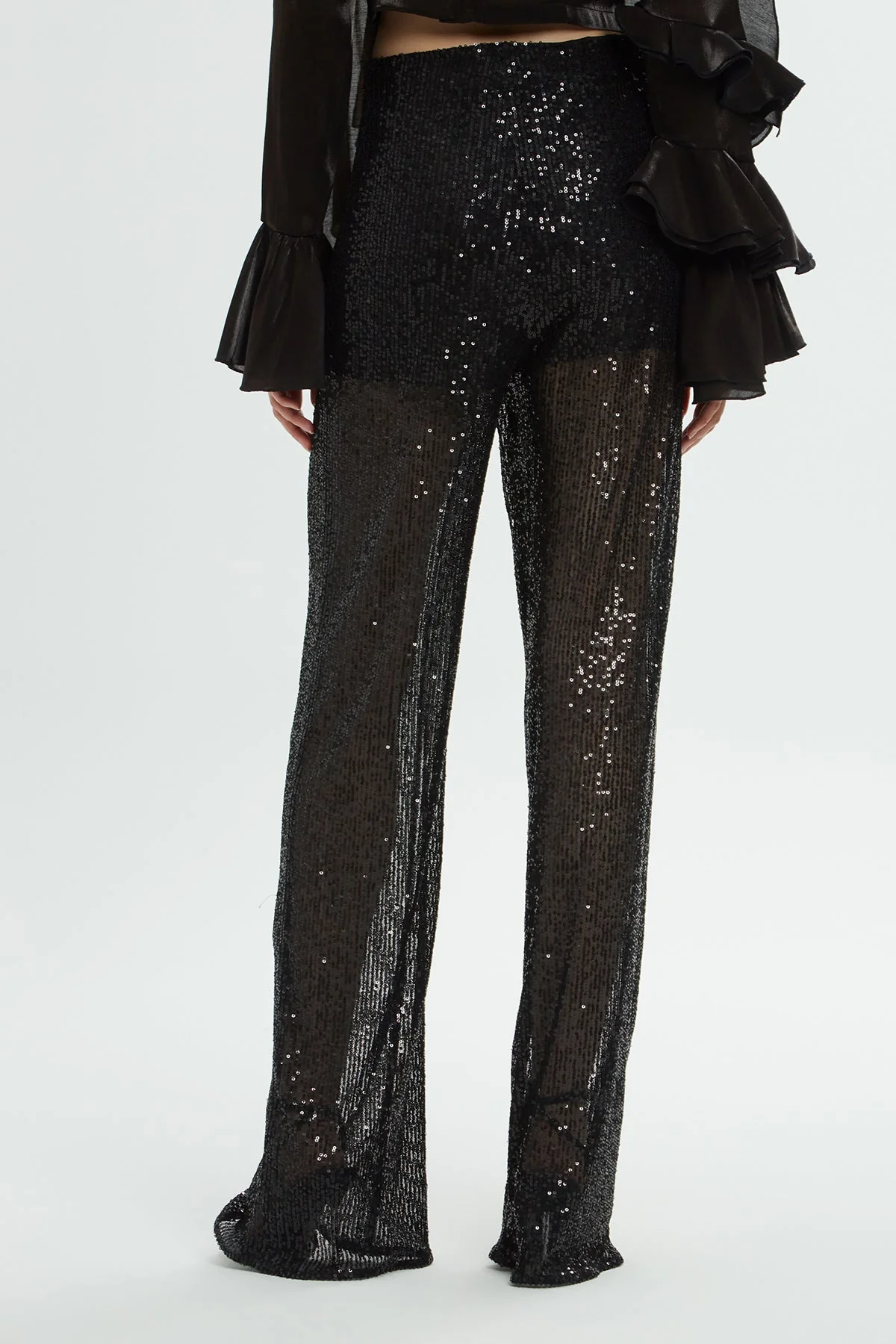Black Sequin Trousers - Image 4