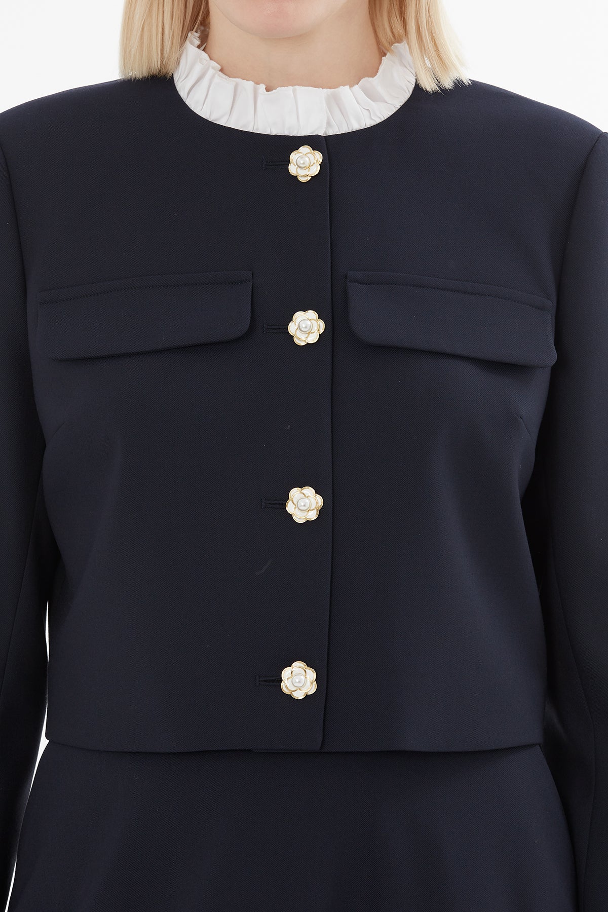 Black Short Jacket and Skirt Suit - Image 2
