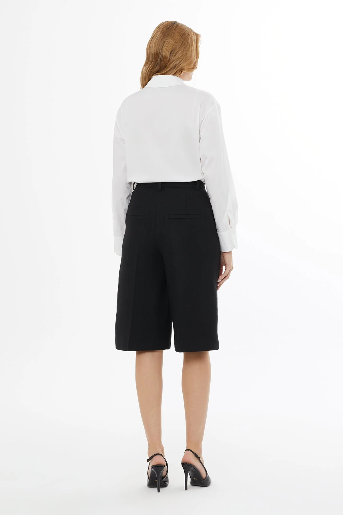 Black Shorts with Crease Detail - Image 4