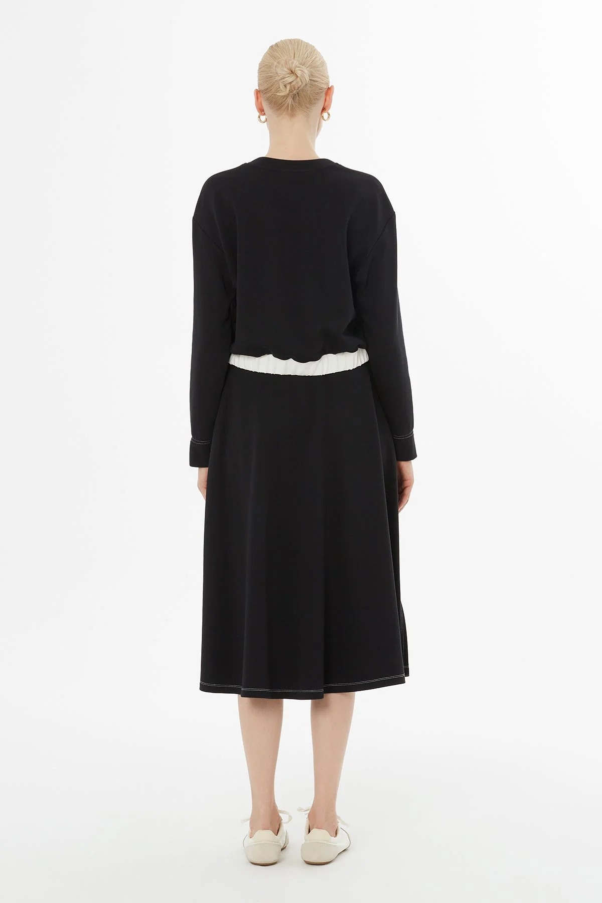 Black Skirt Set with Drawstring Waist - Image 5