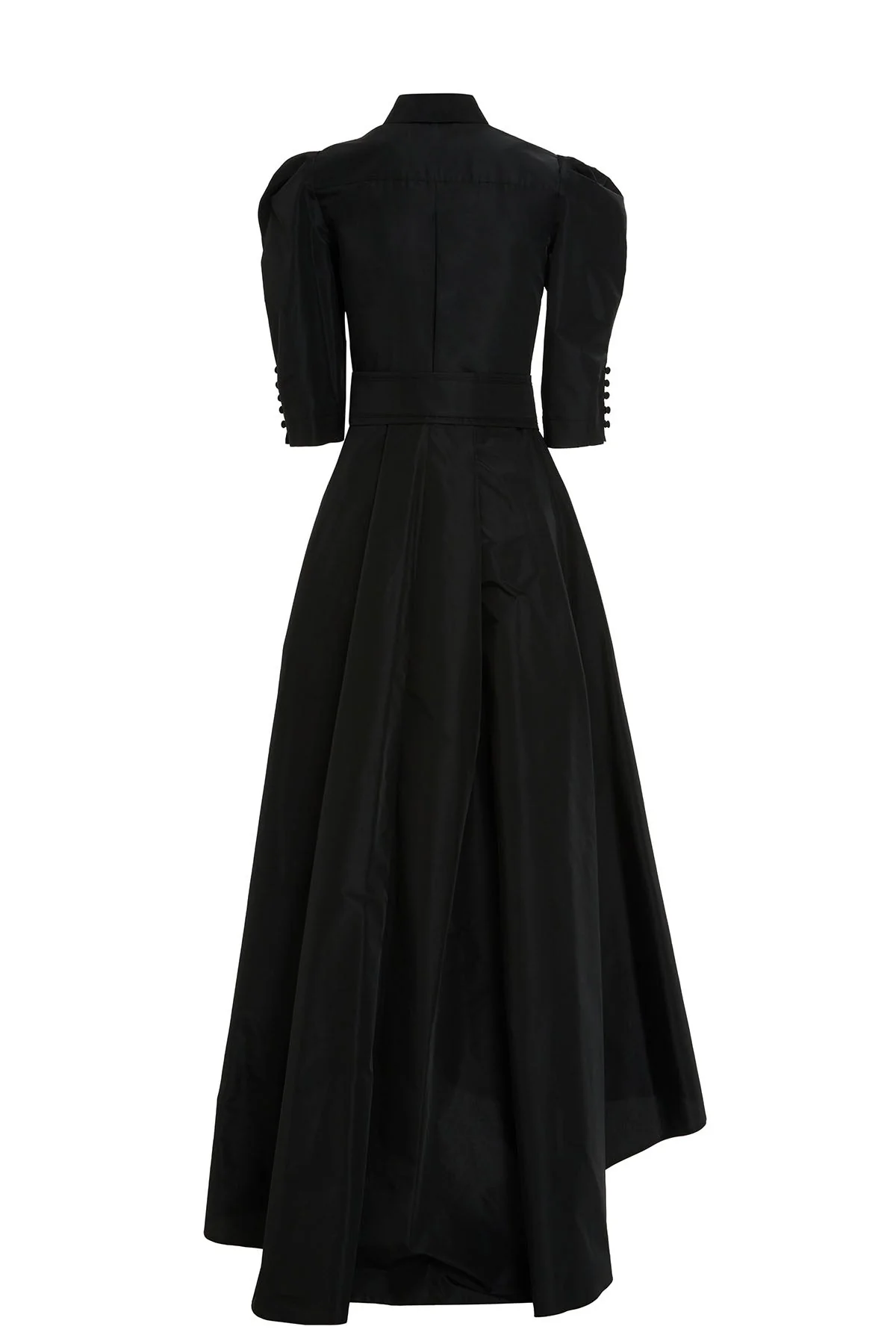 Black Sleeve Shoulder-Gathered Maxi Dress - Image 3