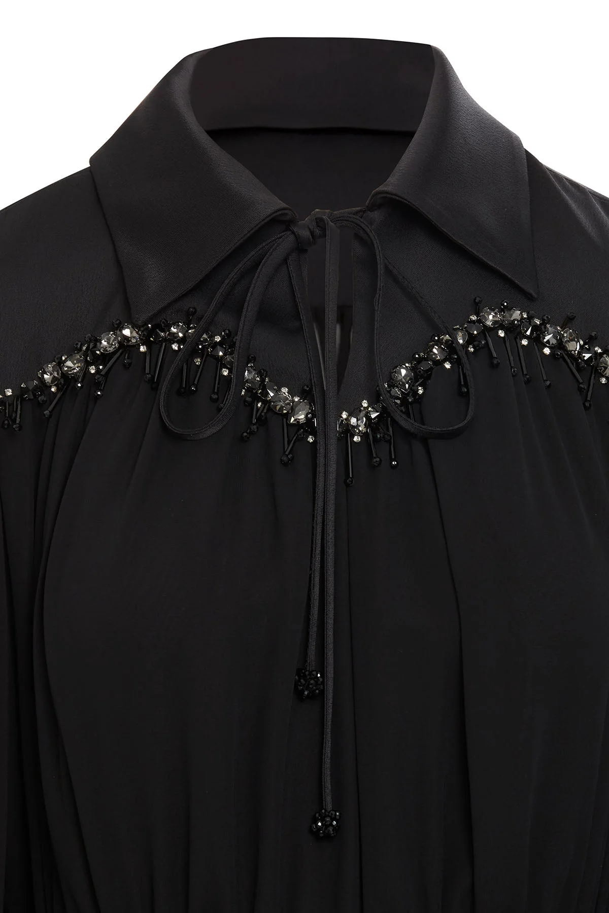 Black Stone-Embellished Long Dress - Image 2