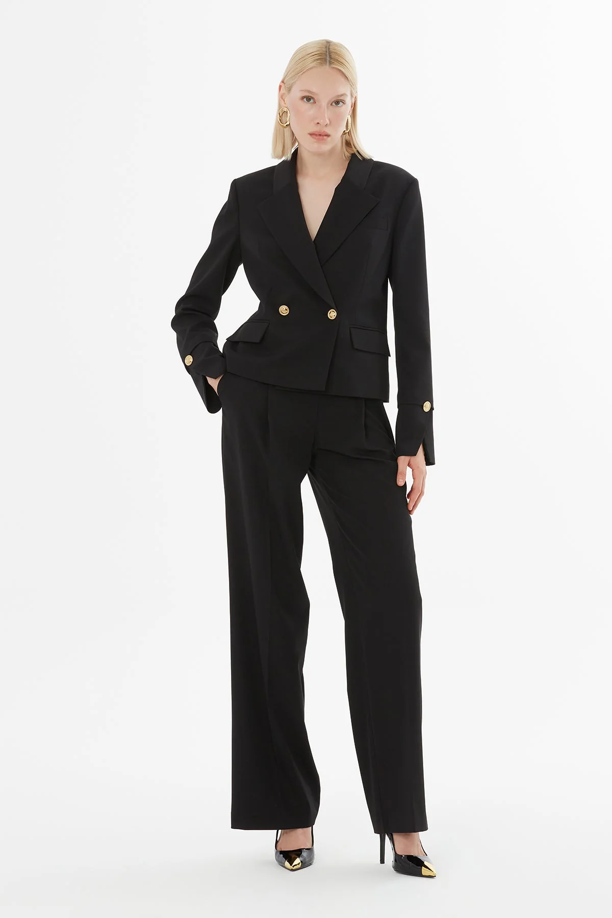 Black Suit with Double-Breasted Jacket - Image 4