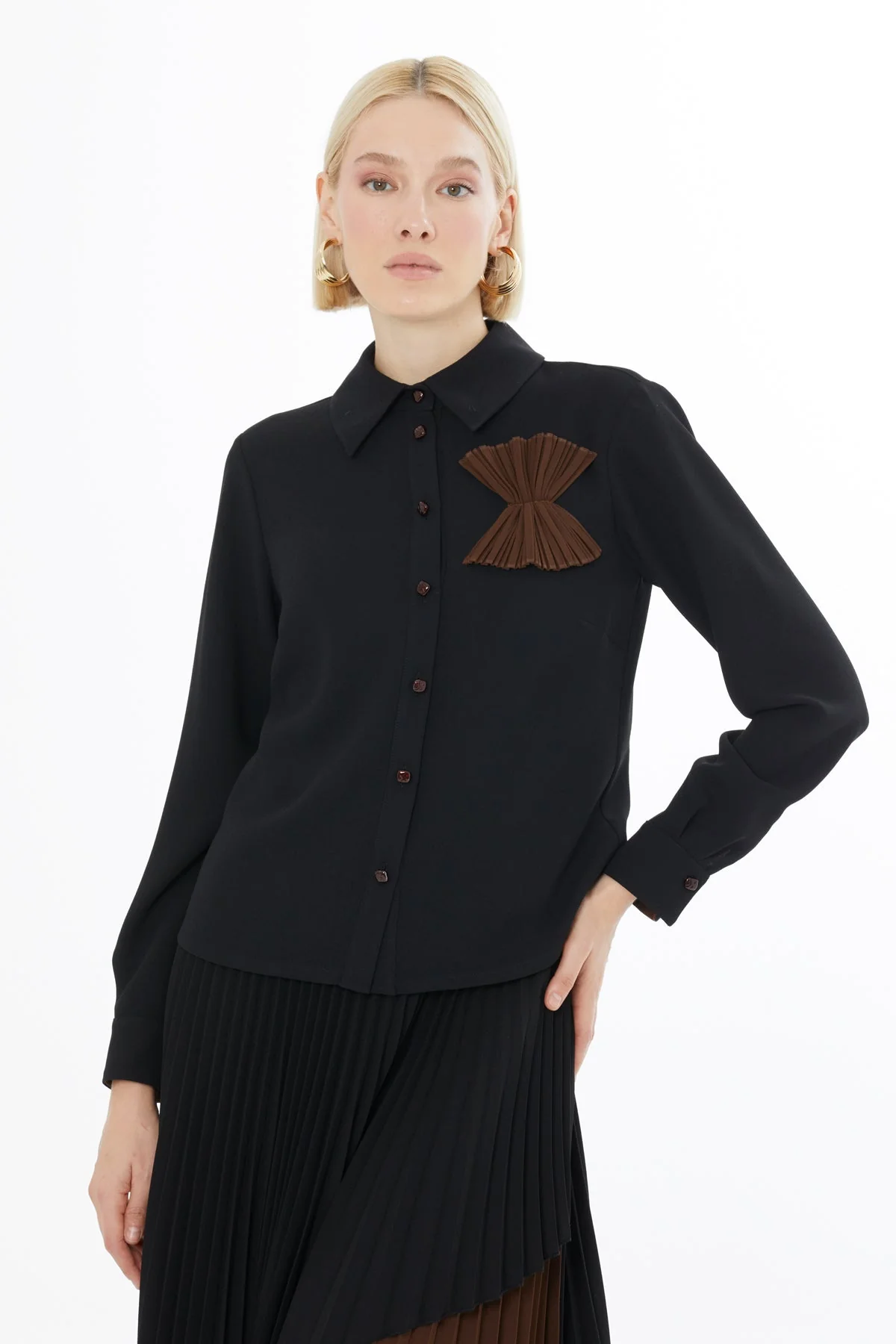 Black Suit with Pleated Skirt - Image 2