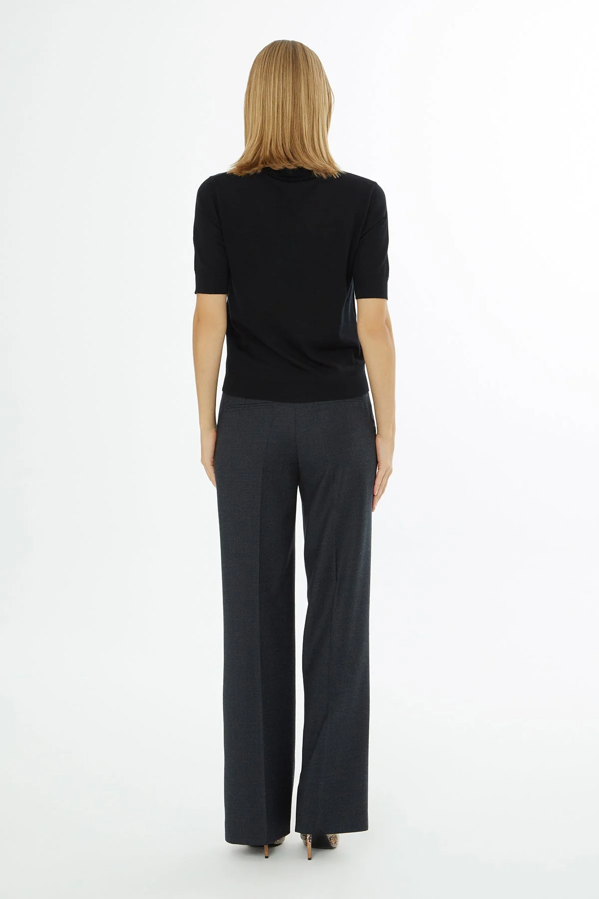 Black Sweater with Trumpet Sleeves - Image 5