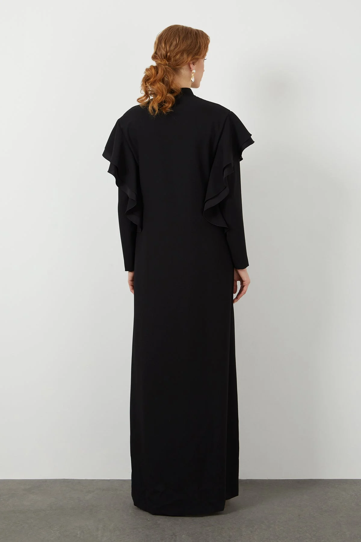 Black Tie-Detail Long Dress - Image 4