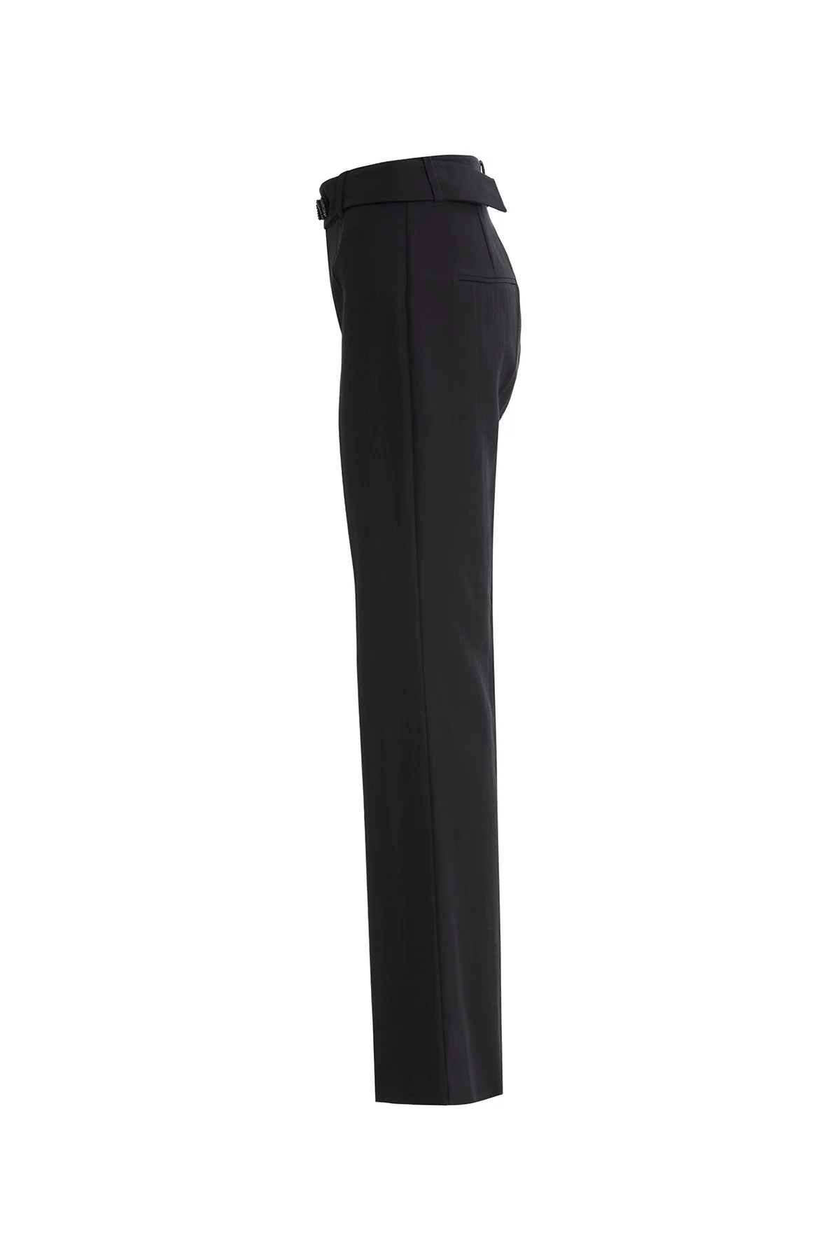 Black Trousers with Beaded Belt Detail - Image 2