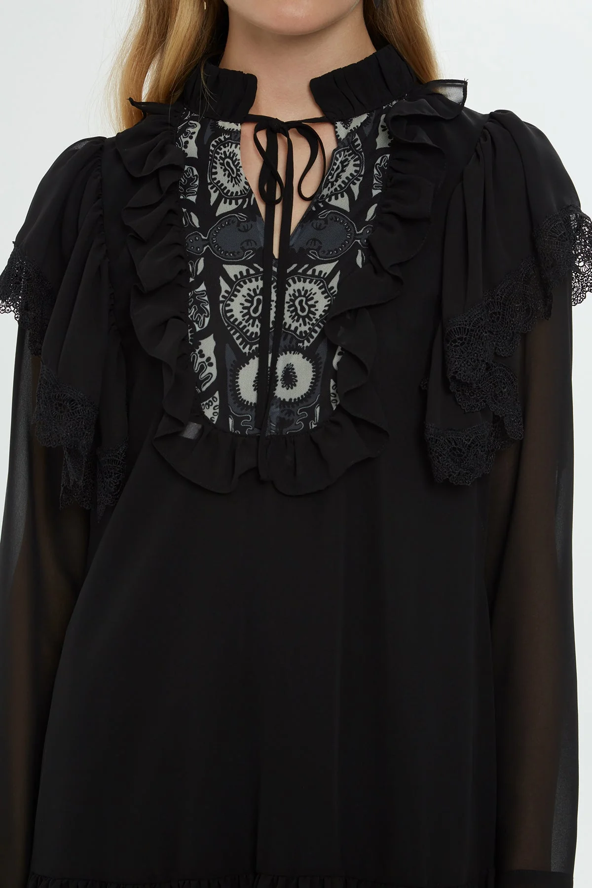 Black Tulle Mini Dress - Image 2