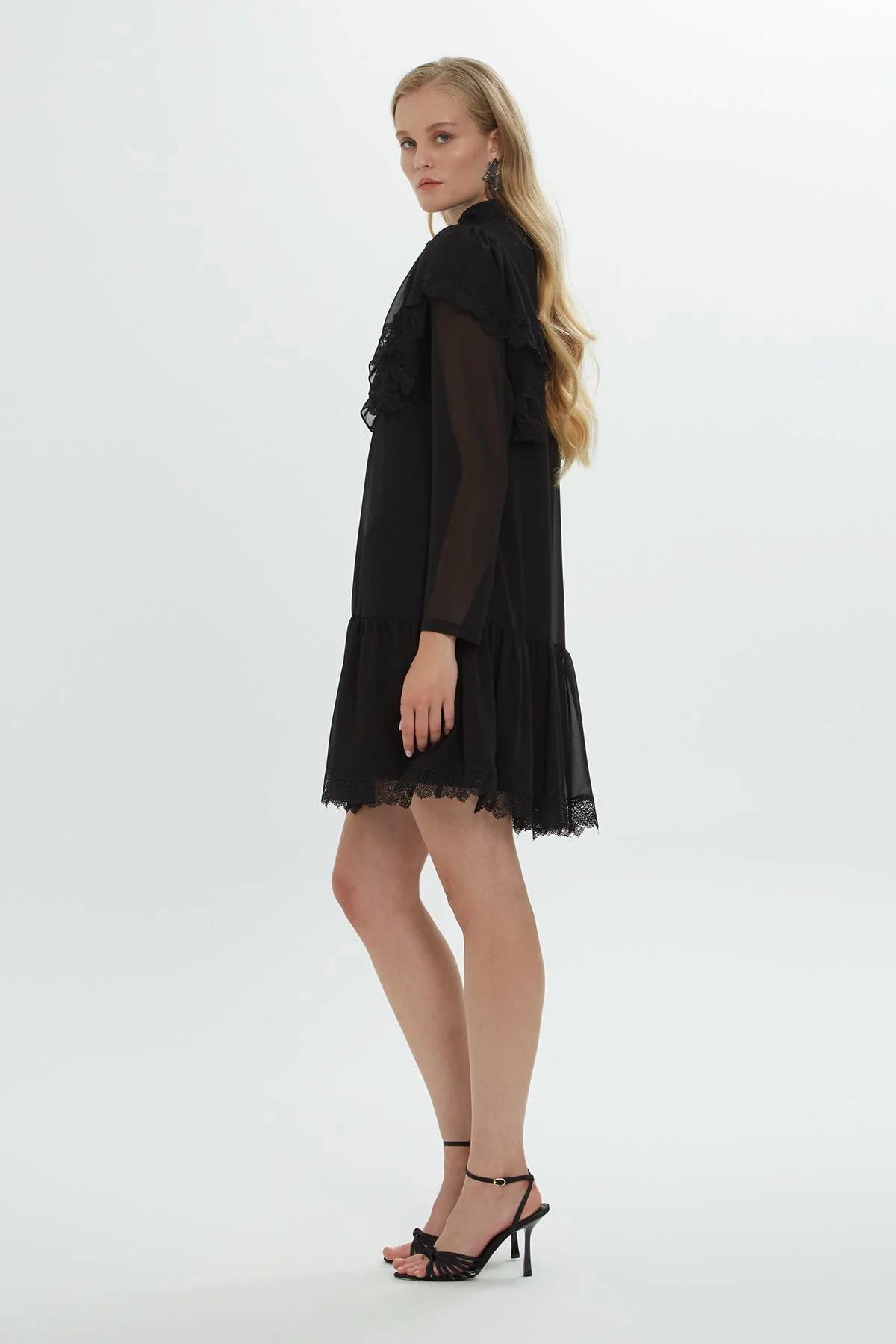 Black Tulle Mini Dress - Image 3