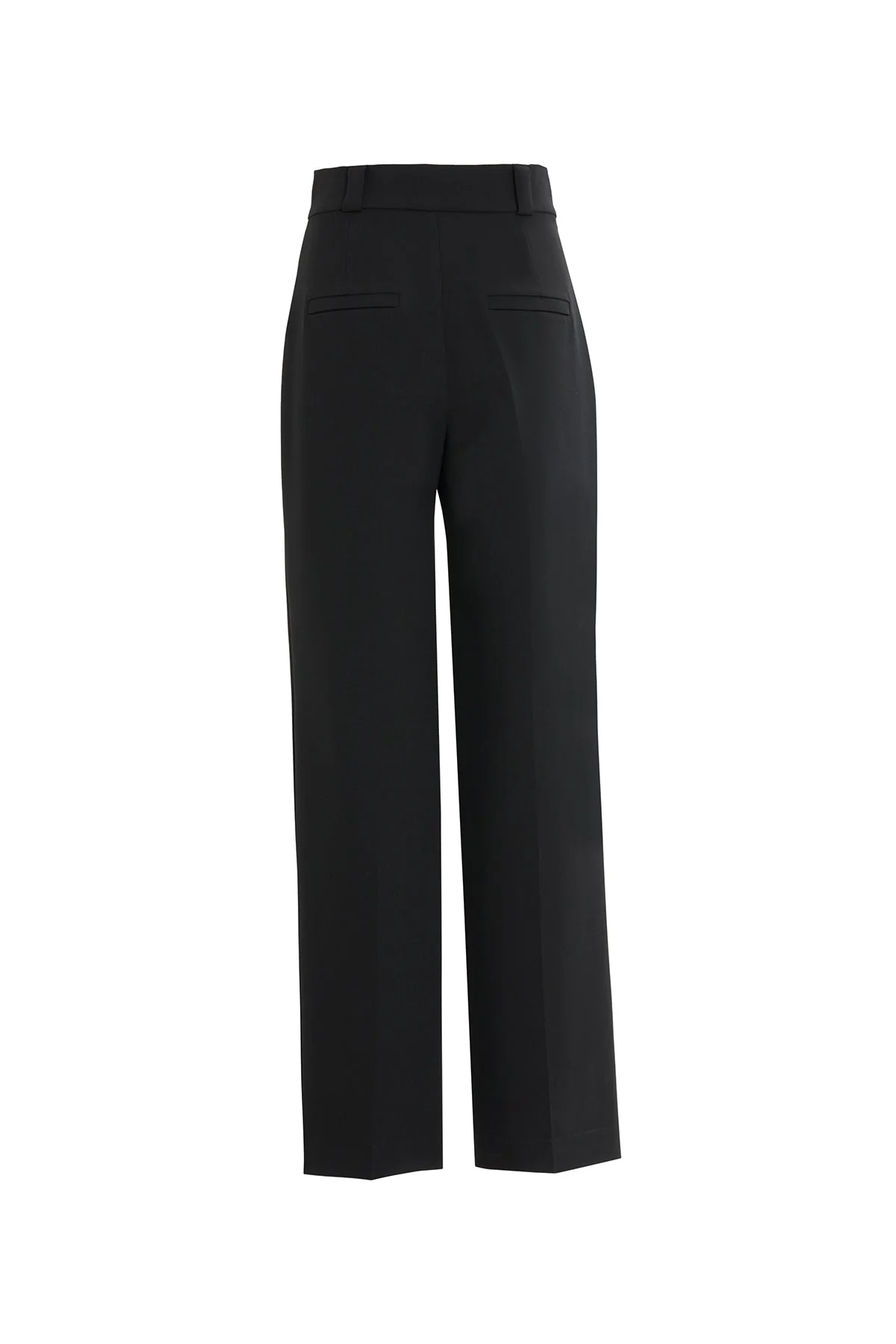 Black Wide-Leg Pocket Detail Pants - Image 3