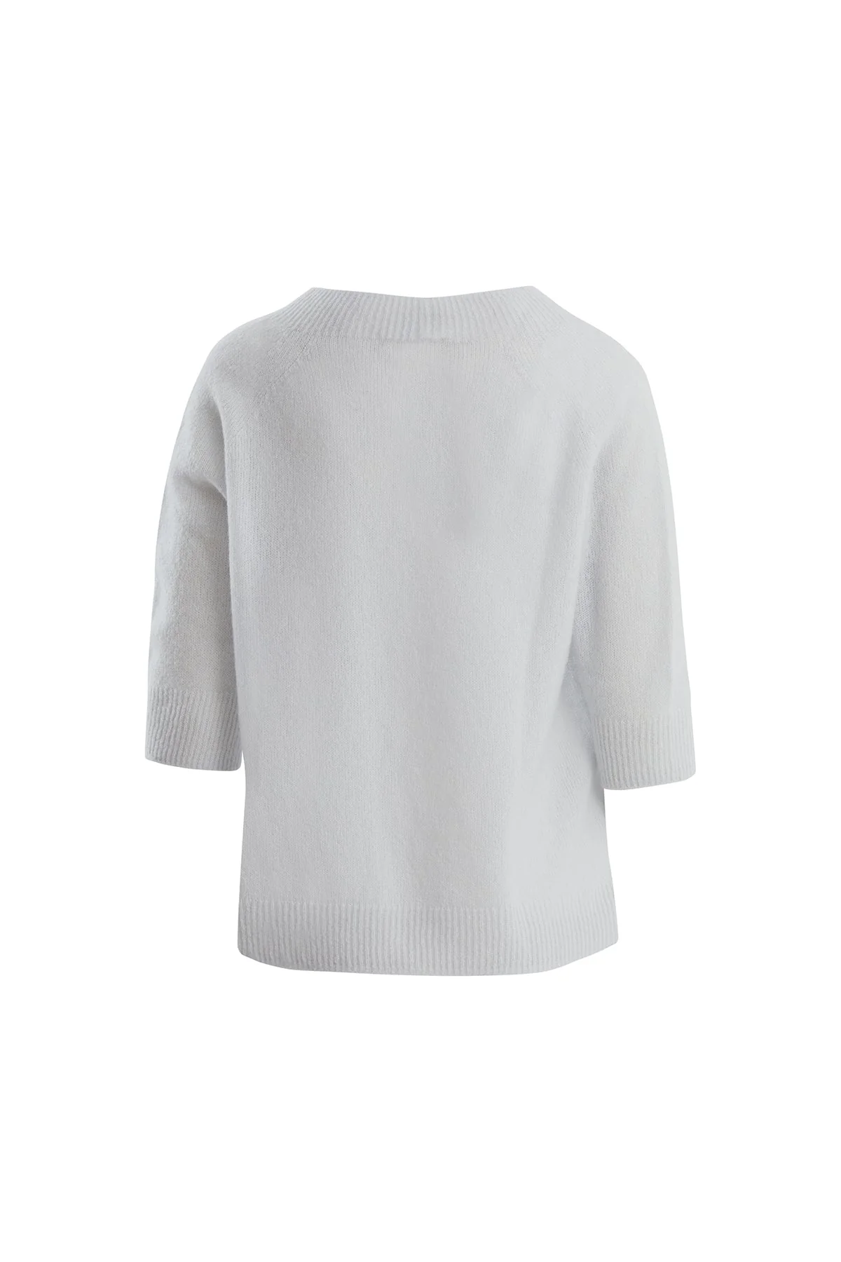 Blue Cashmere-Silk Blend Crewneck Knit