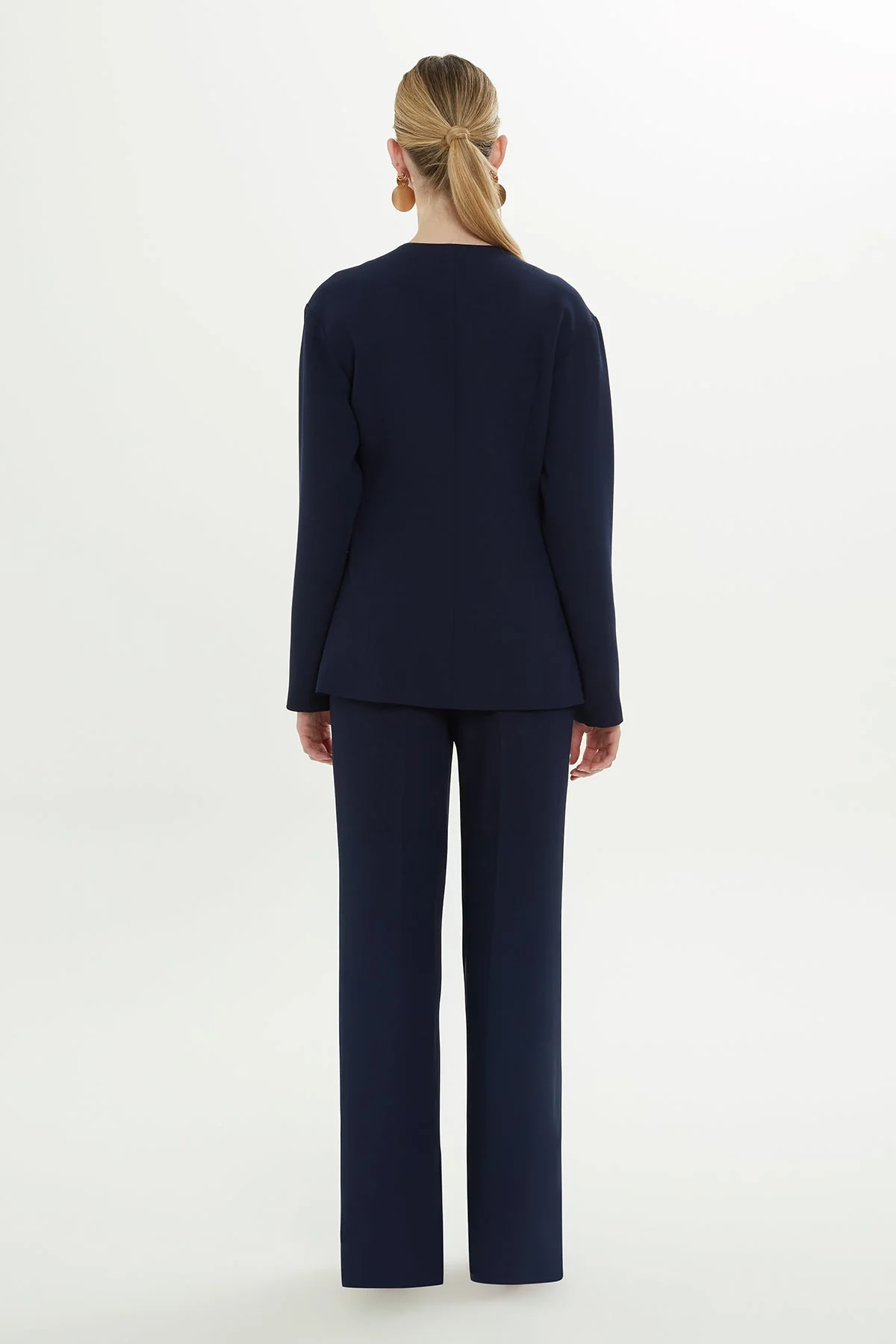 Blue Double-Breasted Brooch Jacket - Image 4