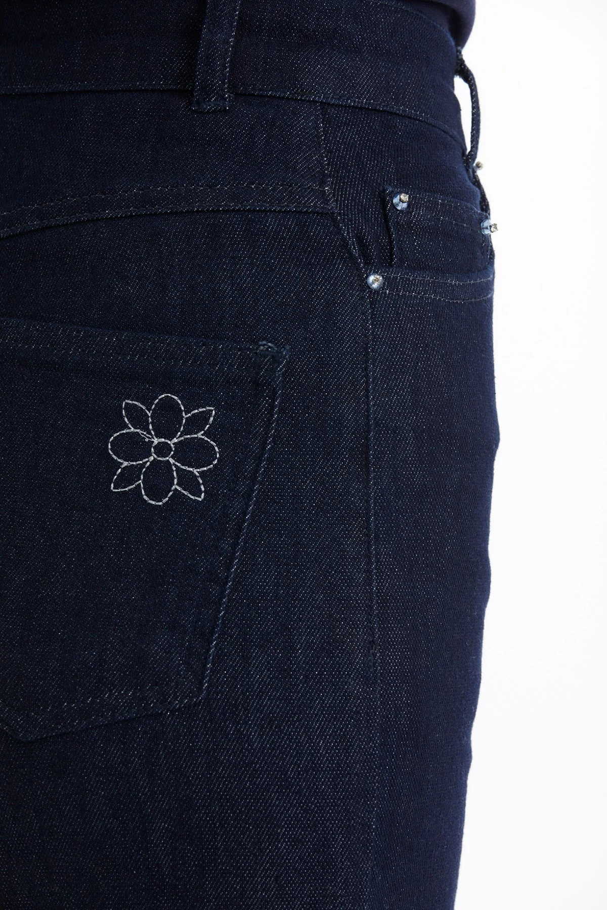 Blue Embroidered Detail Jeans - Image 3