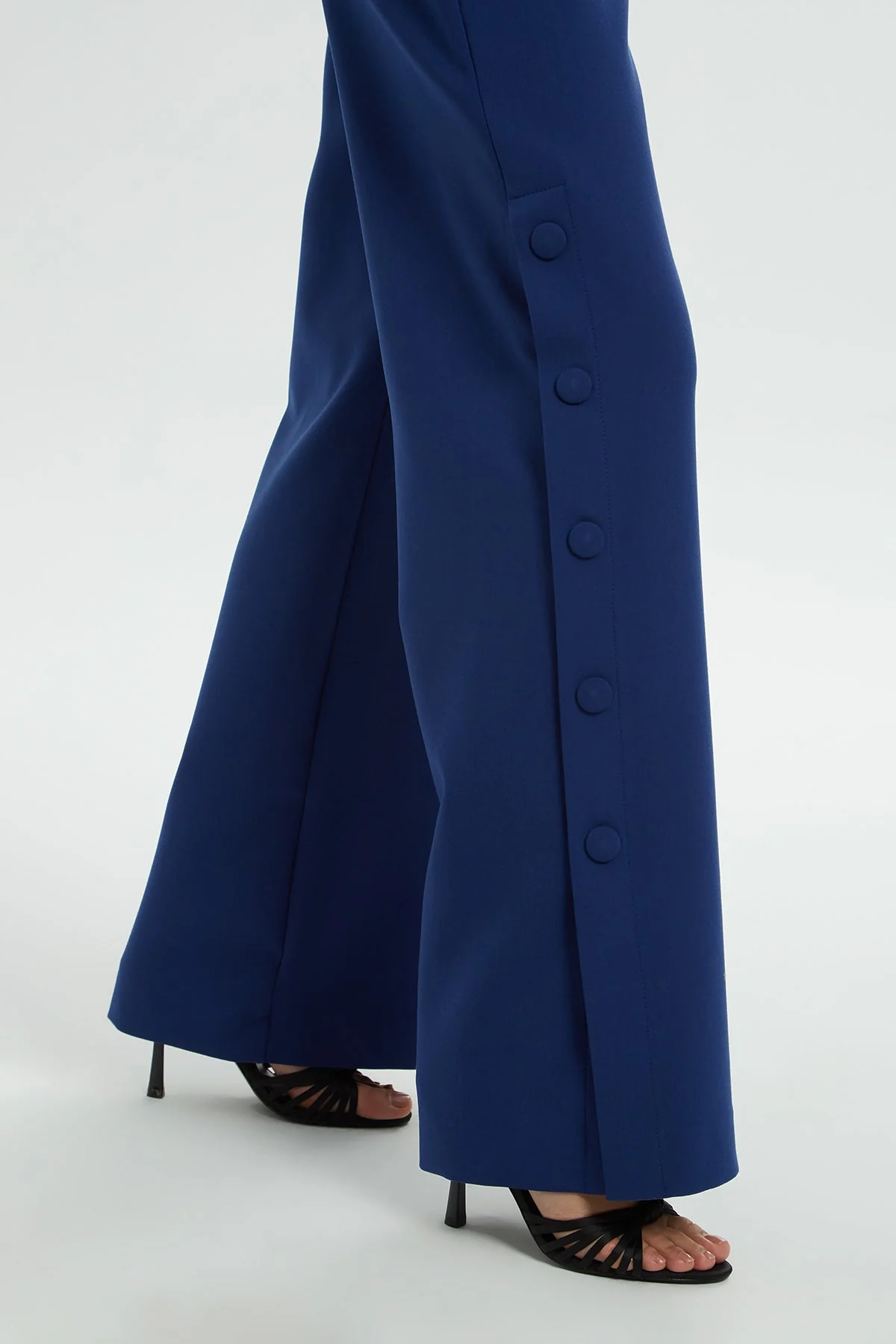 Blue High-Waist Palazzo Pants - Image 3