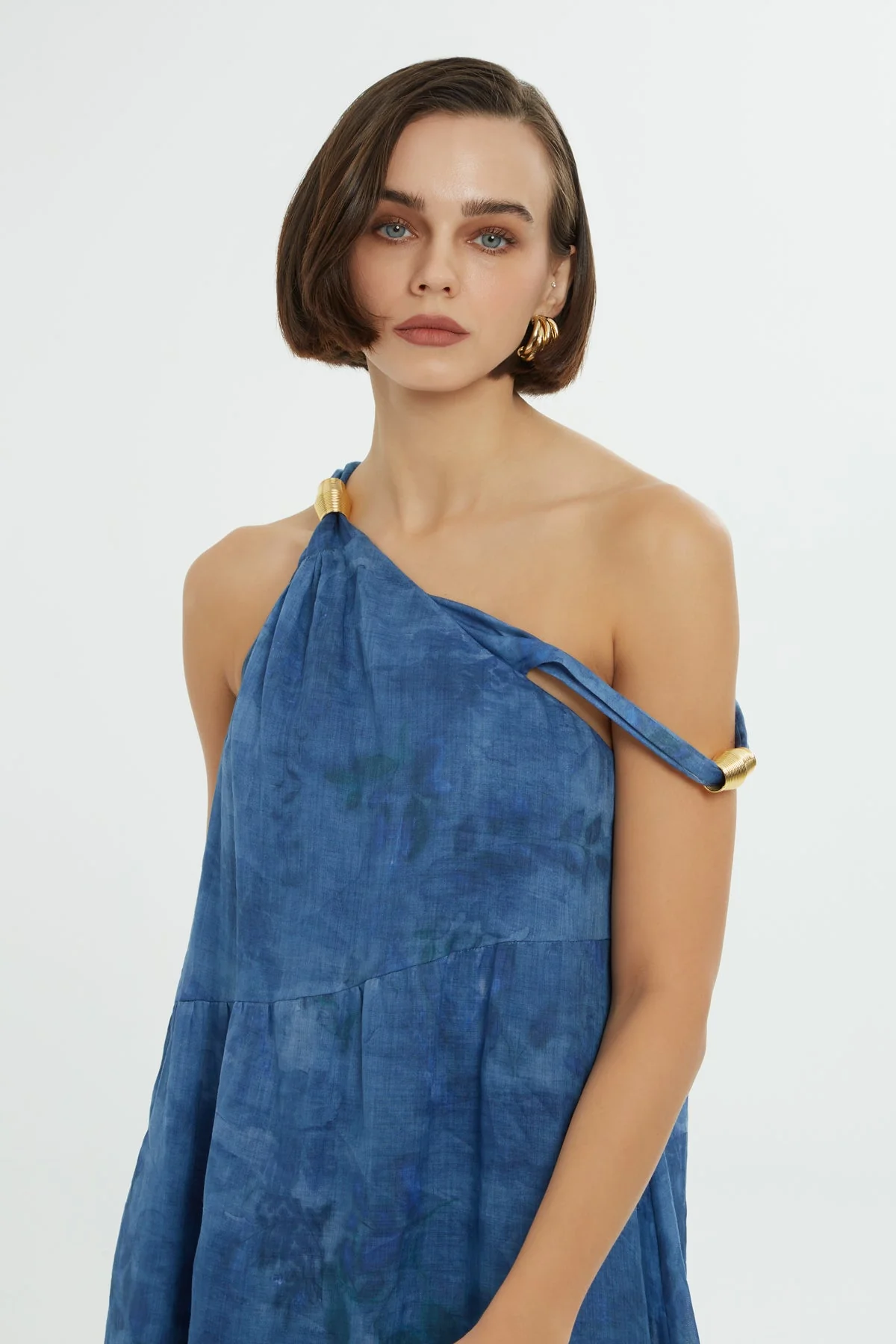 Blue Off-Shoulder Midi Dress - Image 2