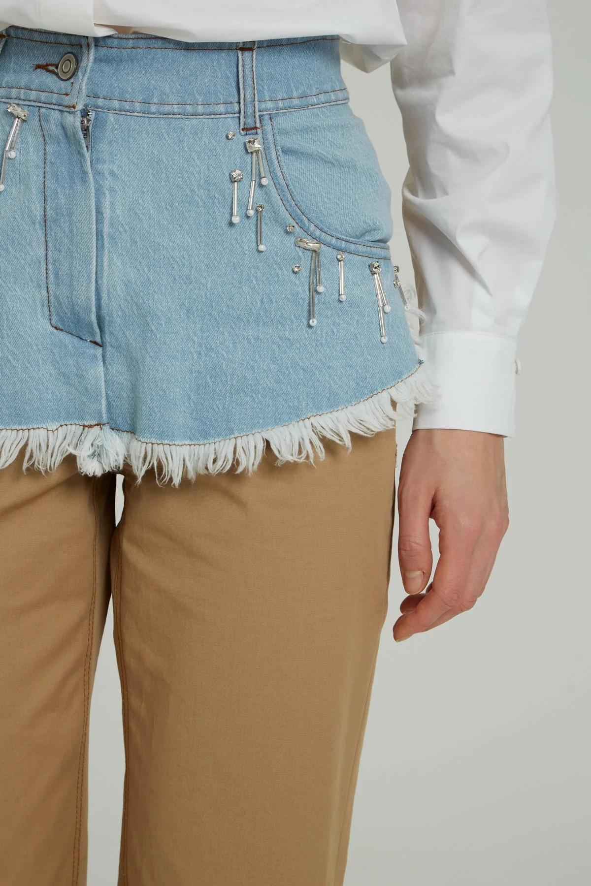 Blue Pants with Two-Tone Detail - Image 2